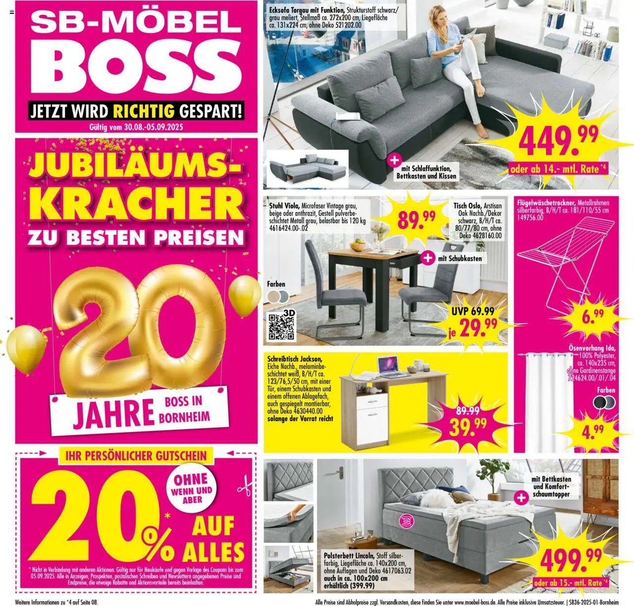 SB Möbel Boss Prospekt Bornheim	 (2025-08-30 - 2025-09-05) | 1