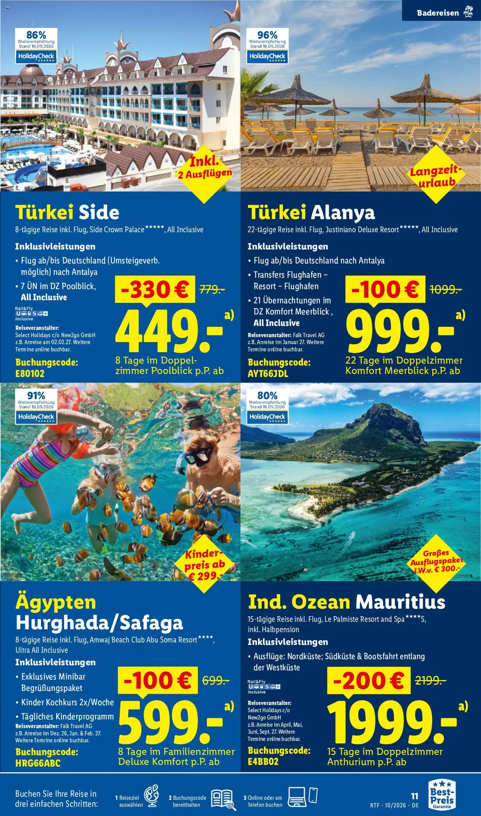 Lidl Reisen Oktober/November Reise-Highlights