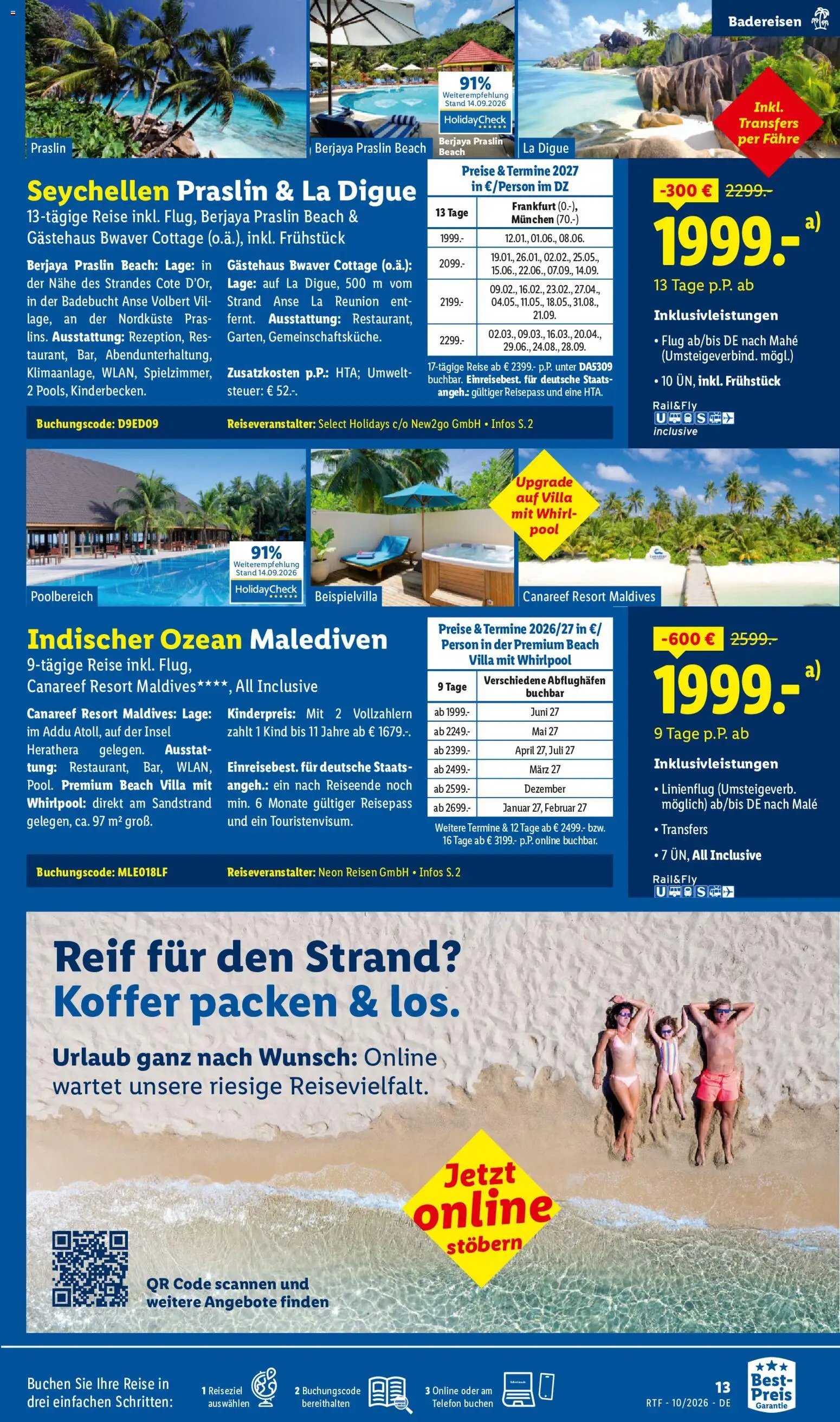 Lidl Reisen Oktober/November Reise-Highlights