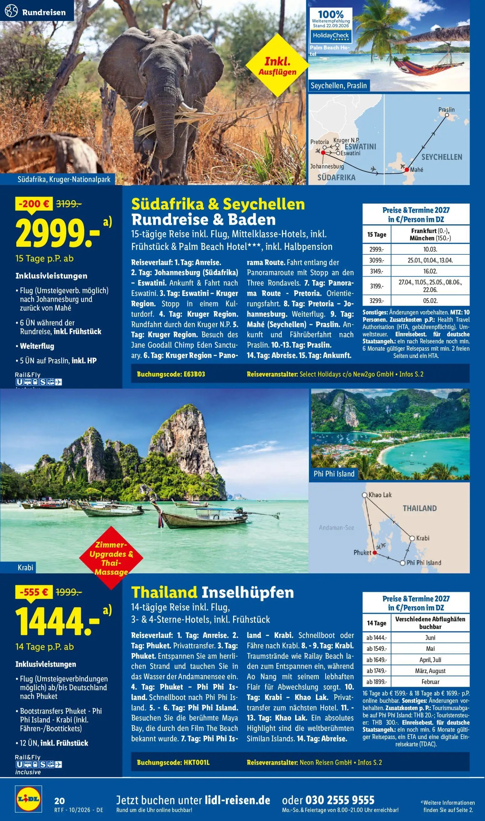 Lidl Reisen Oktober/November Reise-Highlights