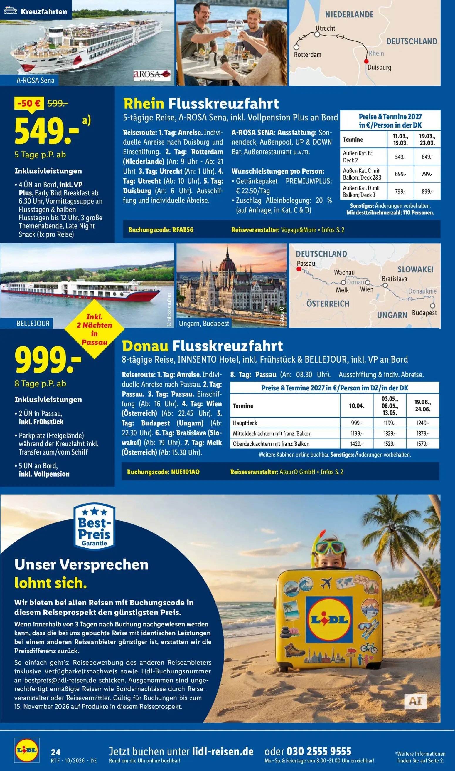 Lidl Reisen Oktober/November Reise-Highlights