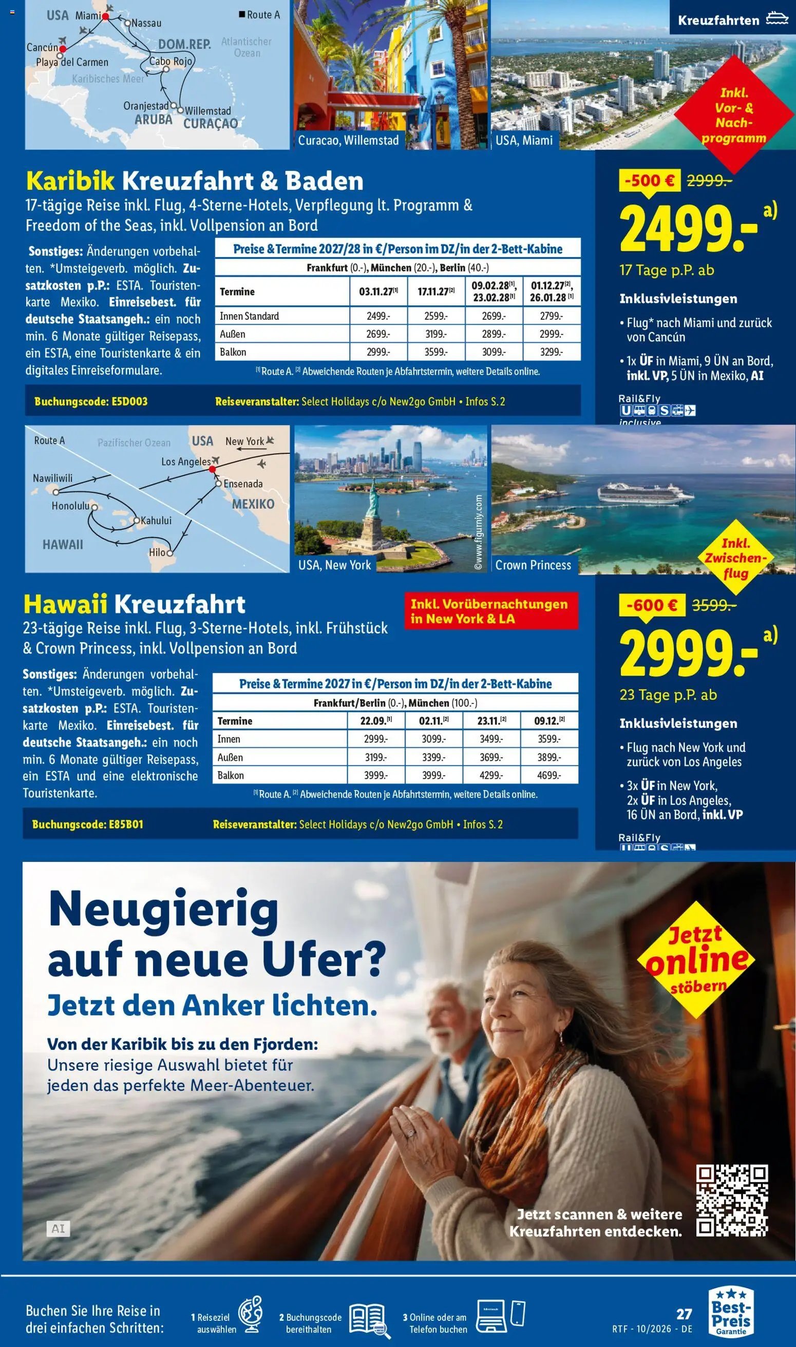 Lidl Reisen Oktober/November Reise-Highlights