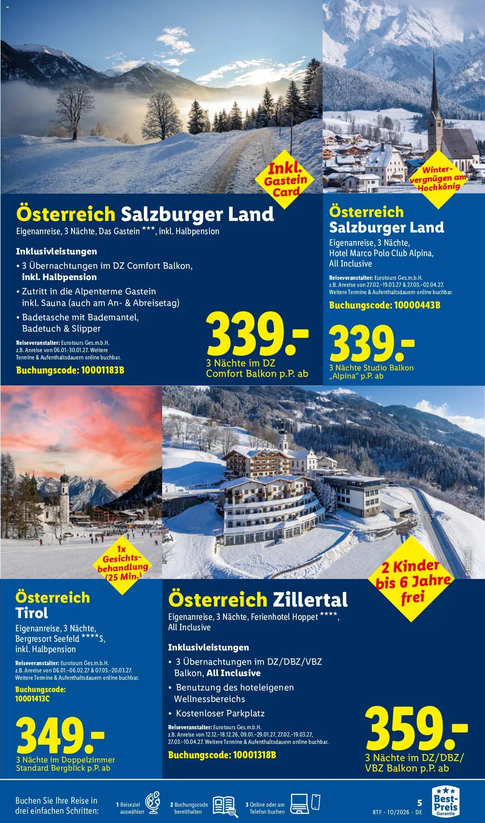 Lidl Reisen Oktober/November Reise-Highlights