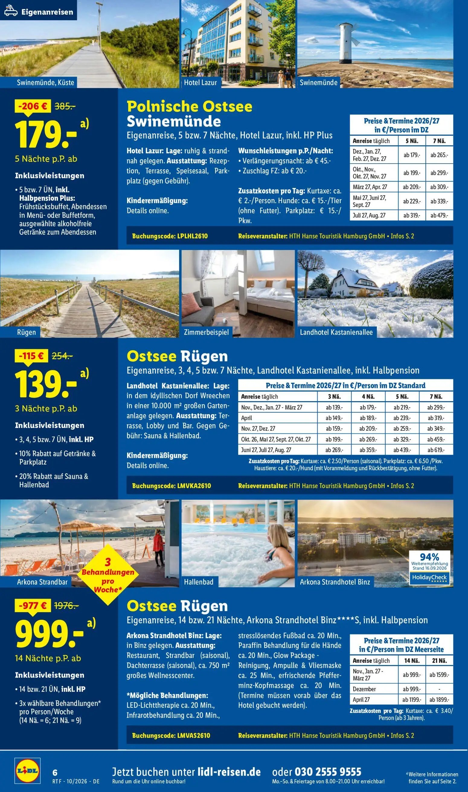 Lidl Reisen Oktober/November Reise-Highlights
