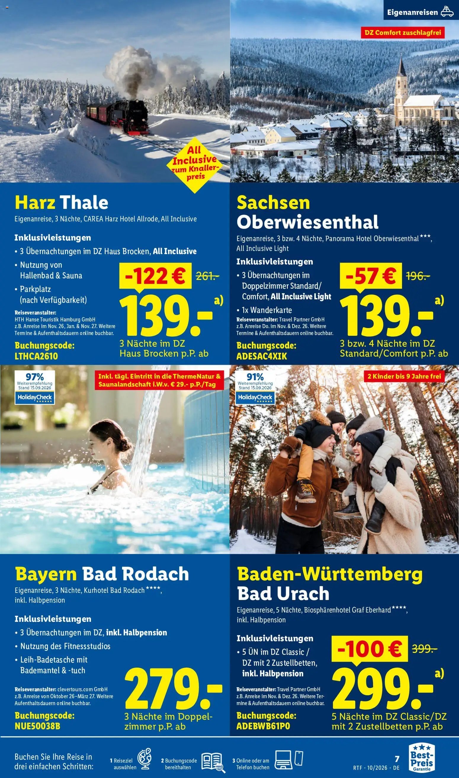 Lidl Reisen Oktober/November Reise-Highlights