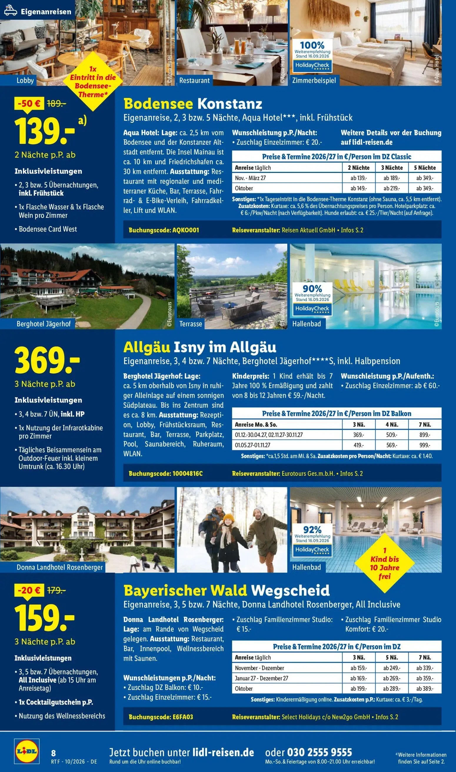 Lidl Reisen Oktober/November Reise-Highlights