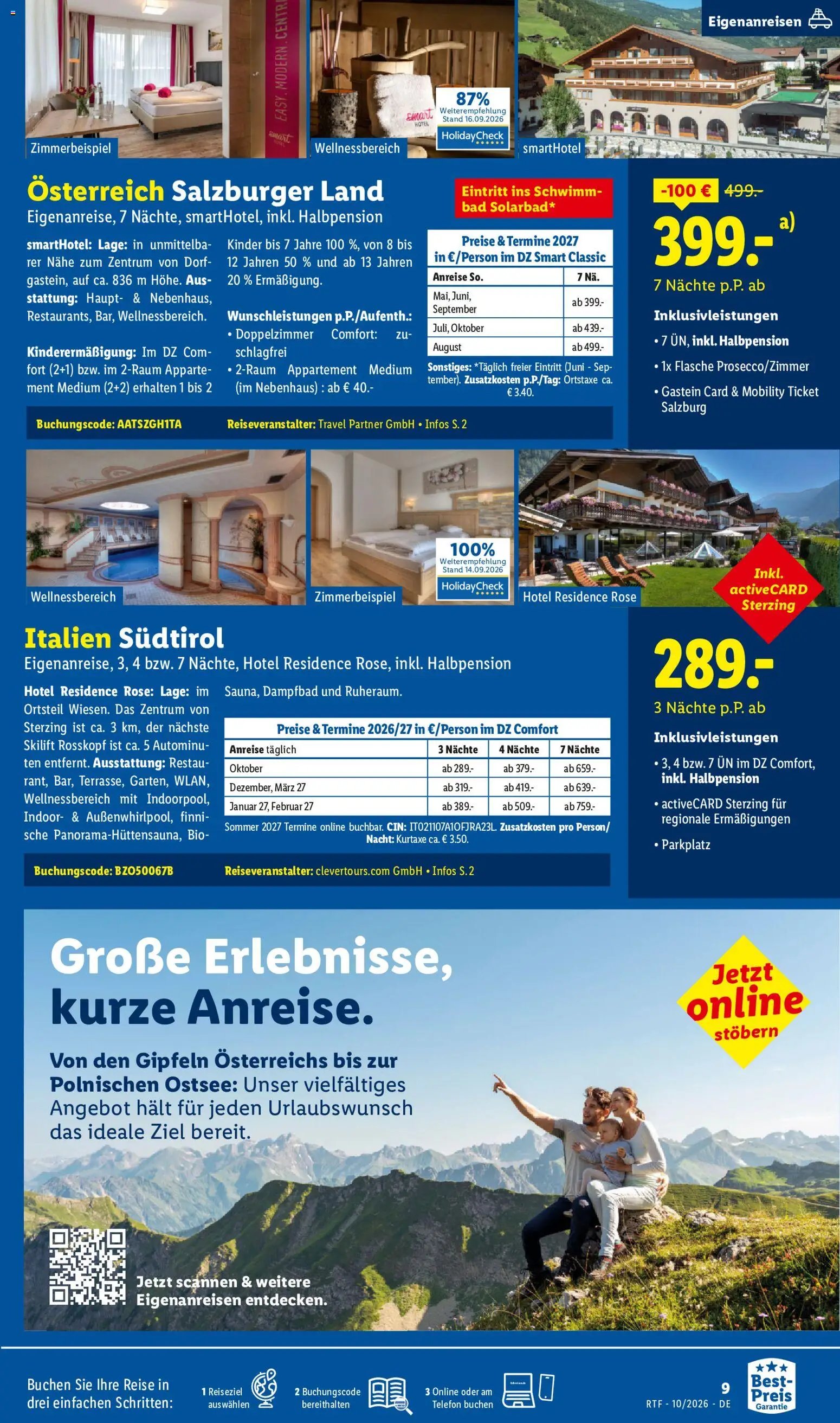 Lidl Reisen Oktober/November Reise-Highlights