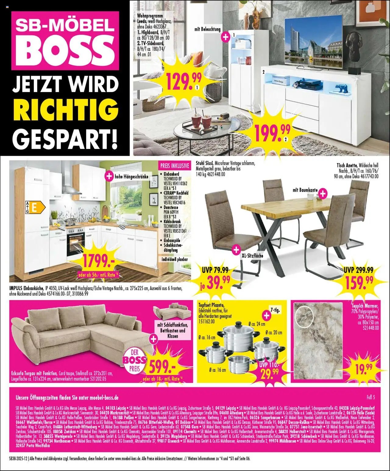 SB Möbel Boss Prospekt Bobbau	 (2025-09-13 - 2025-09-19) | 12