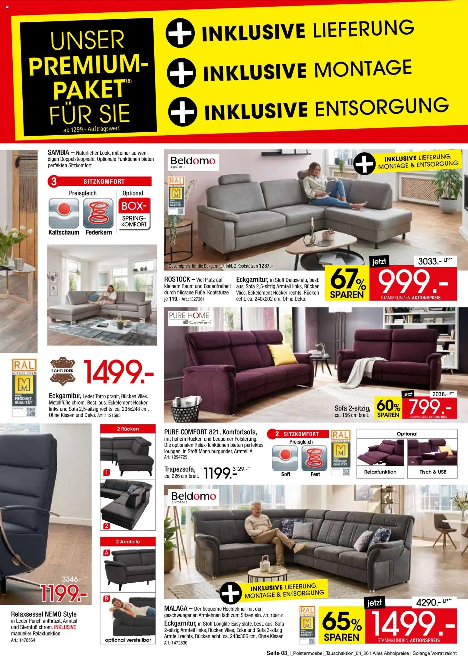 Zurbrüggen Polster tauschaktion