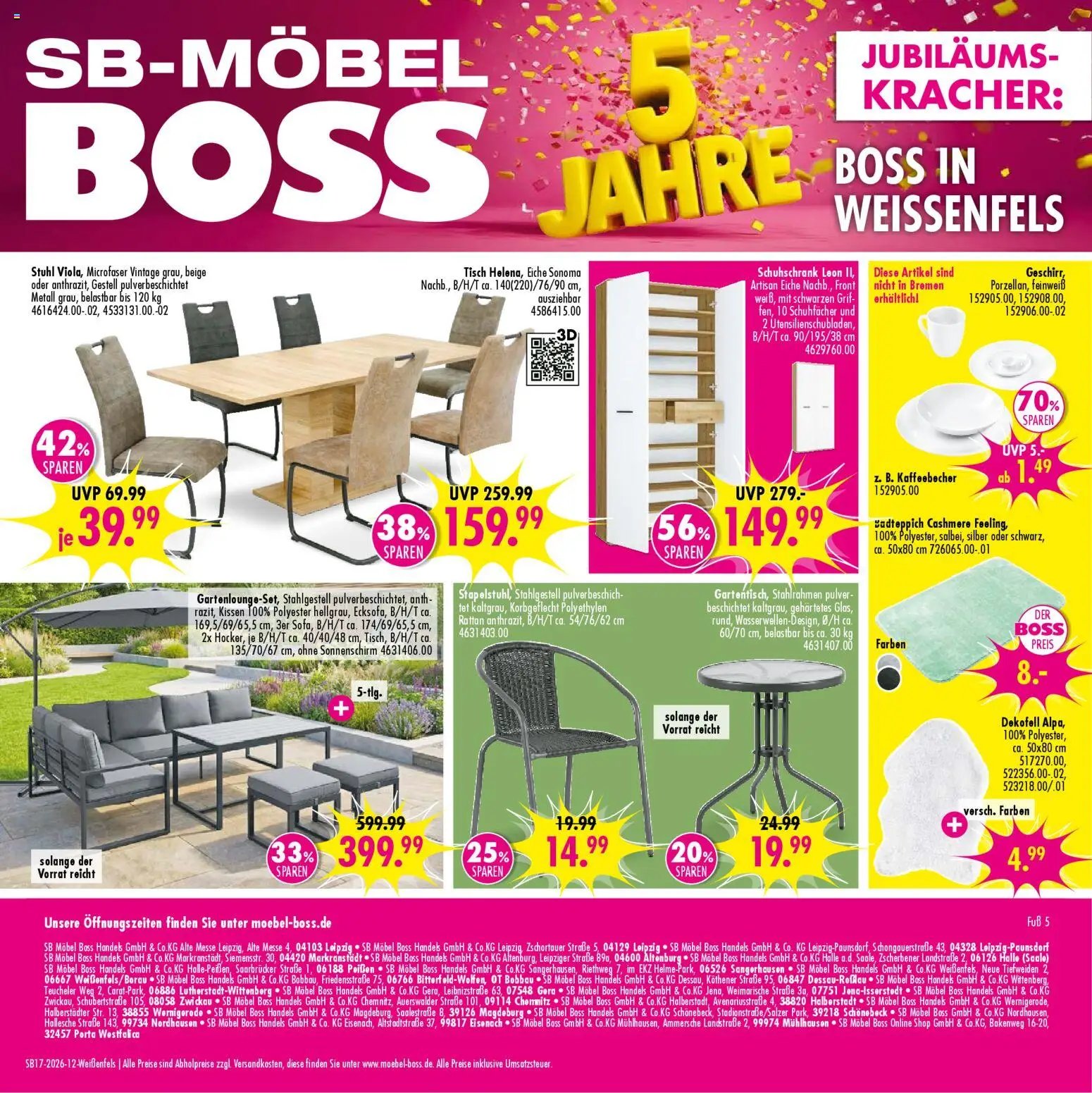 SB Möbel Boss Prospekt Weißenfels/Borau