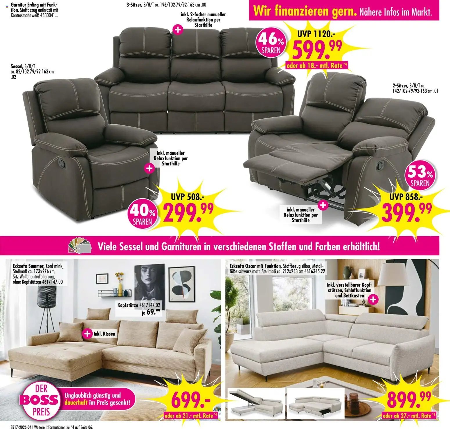 SB Möbel Boss Prospekt Weißenfels/Borau