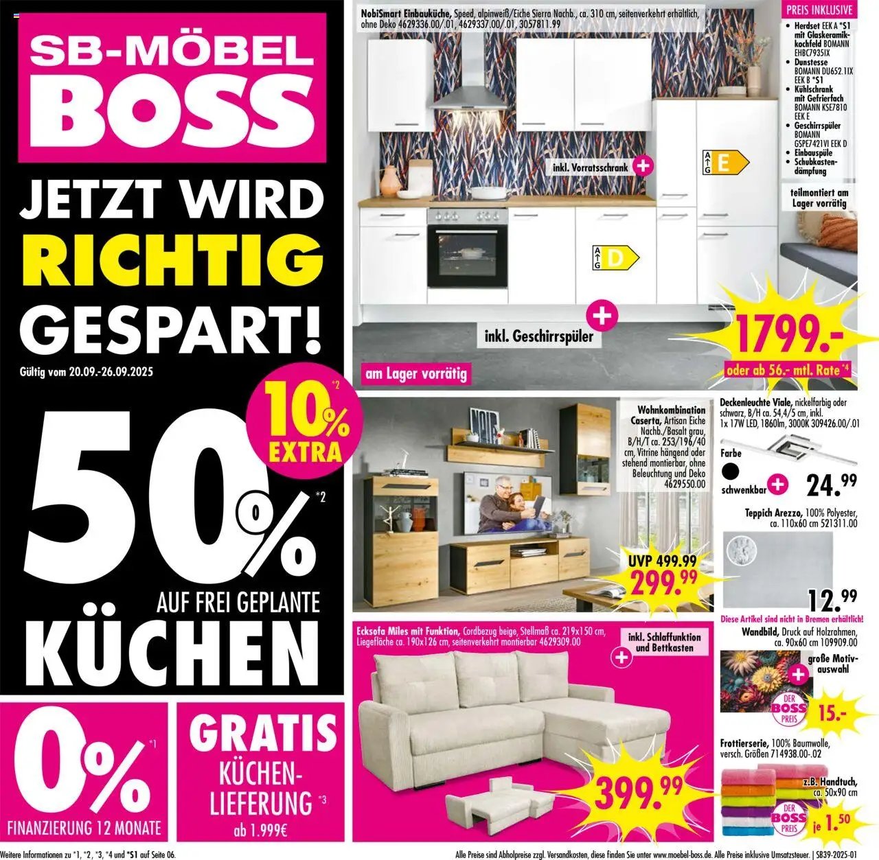 SB Möbel Boss Prospekt 	 (2025-09-20 - 2025-09-26) | 1