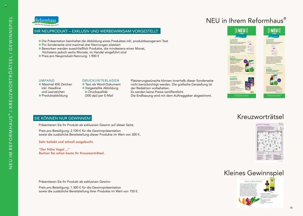 Reformhaus Bacher Themenplan 2025