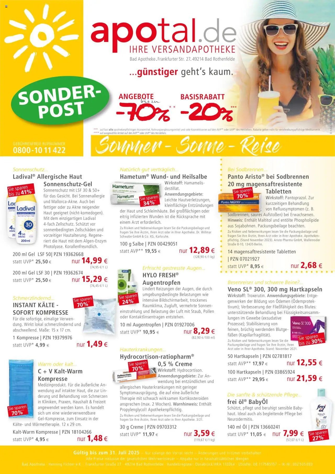 Apotal Sonderpost Sommer-Sonne (2025-06-02 - 2025-07-31) | 1