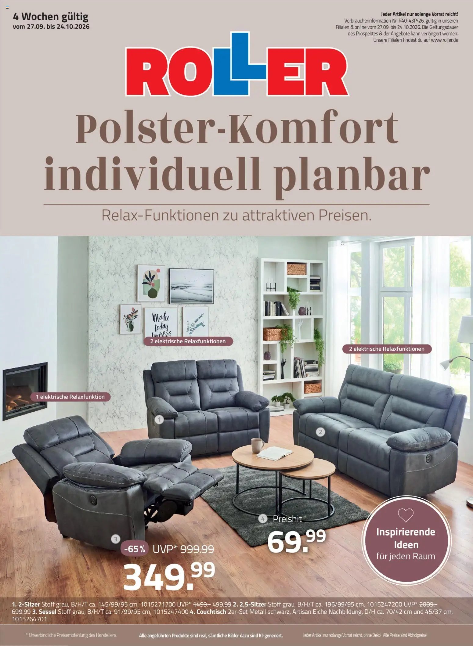 Roller Wohnzimmerprospekt