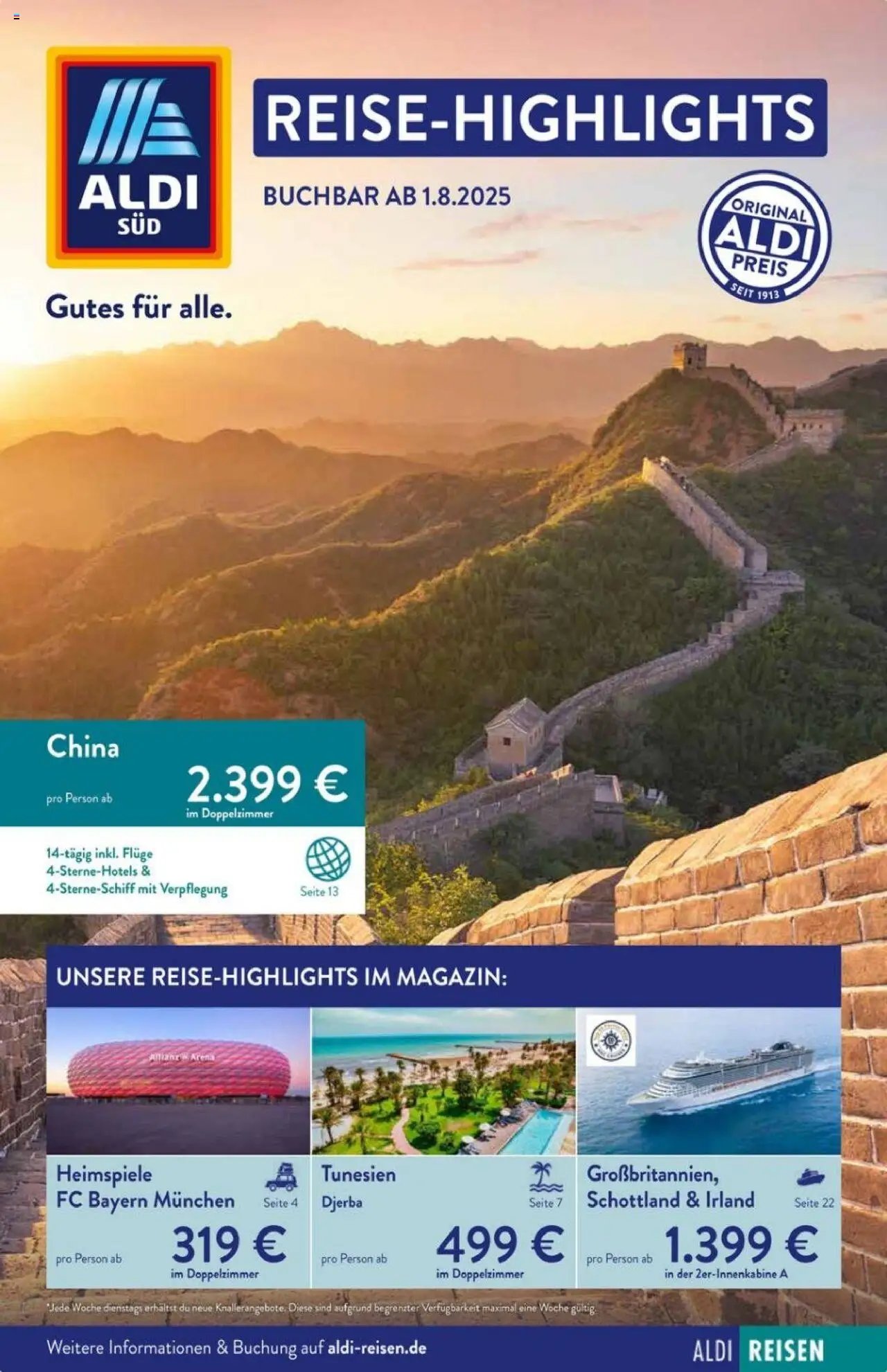 Aldi Reisen Prospekt 	 (2025-08-01 - 2025-08-31) | 1