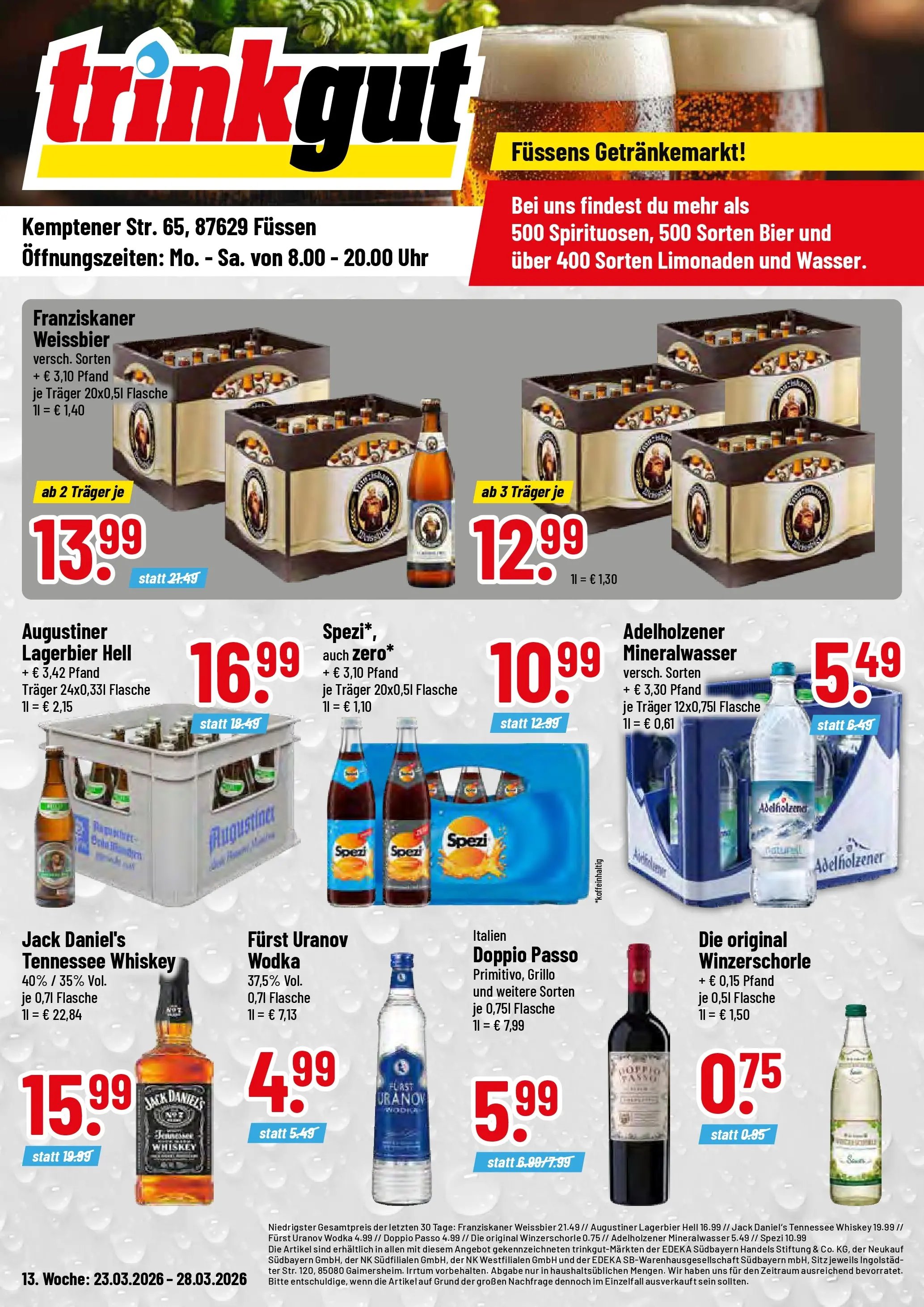 Trinkgut Prospekt Füssen	