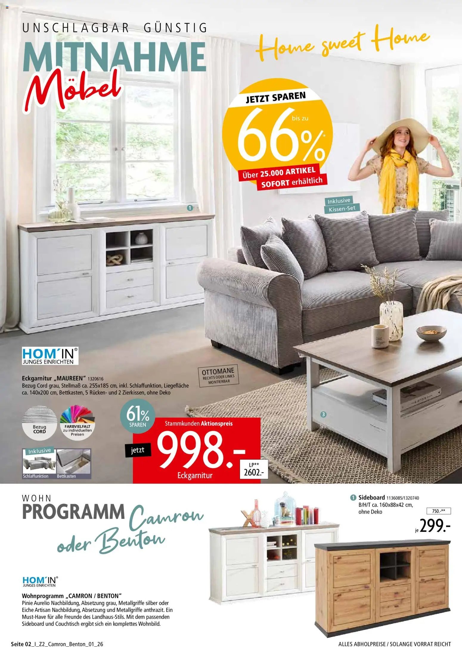 Zurbrüggen Wohnprogramm Camron oder Benton