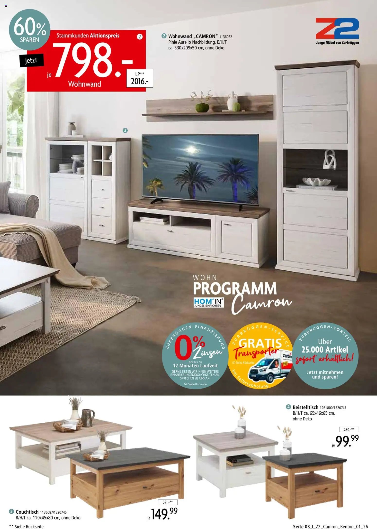 Zurbrüggen Wohnprogramm Camron oder Benton
