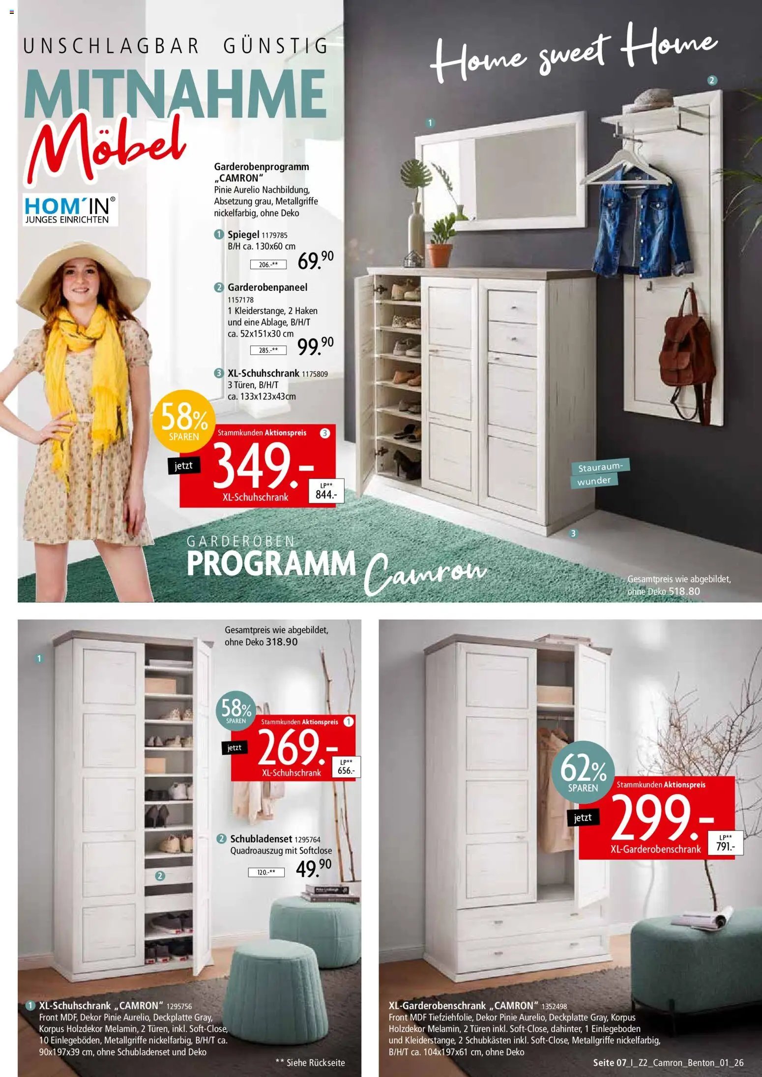 Zurbrüggen Wohnprogramm Camron oder Benton