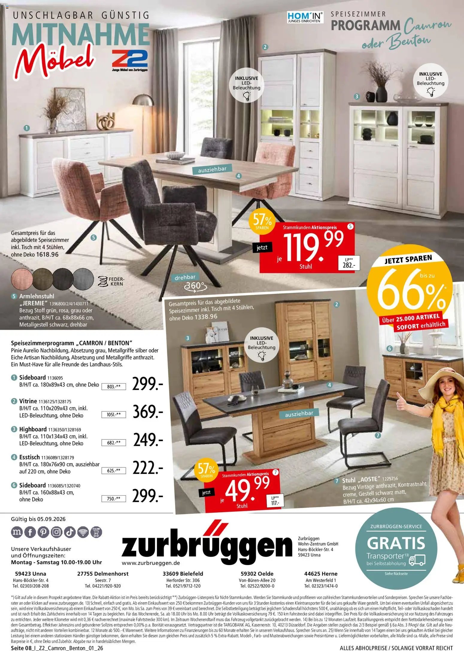 Zurbrüggen Wohnprogramm Camron oder Benton