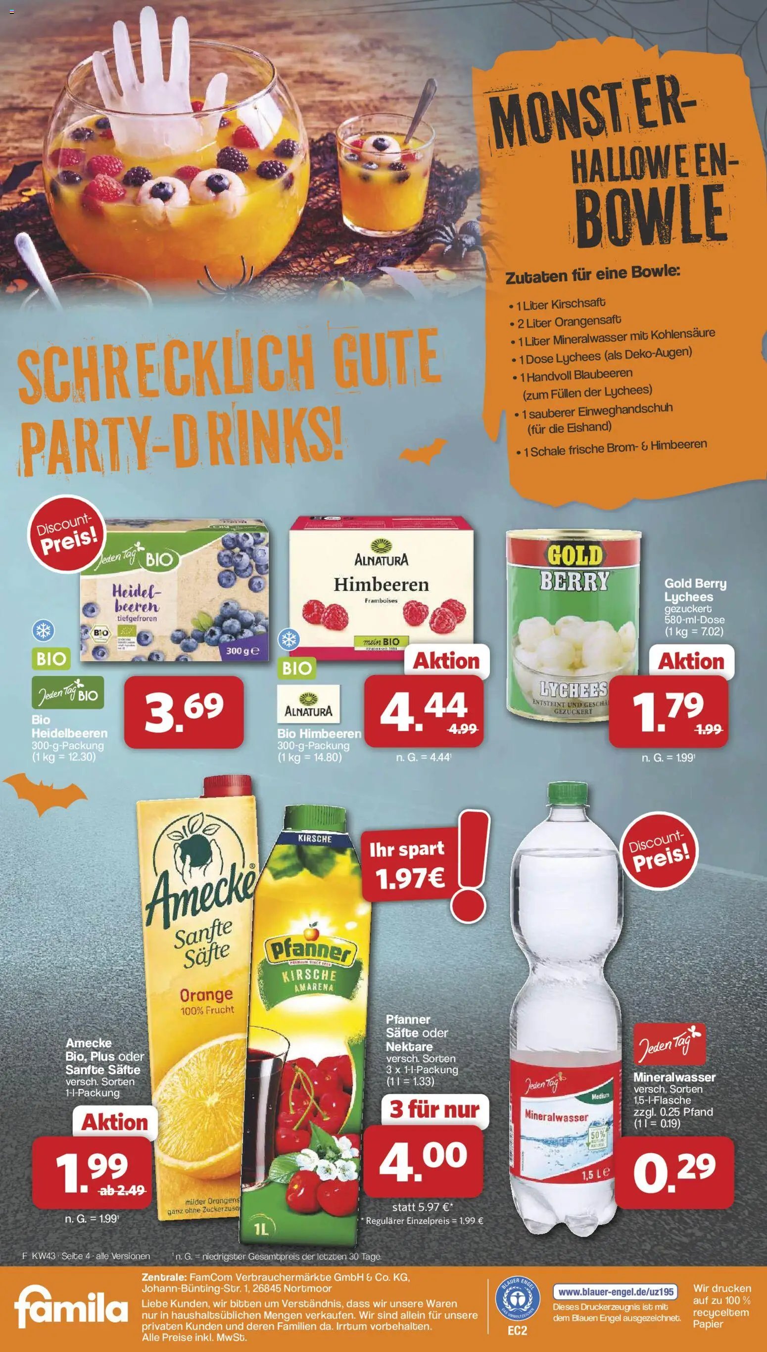 Famila Nordwest Halloween-Sonderangebote
