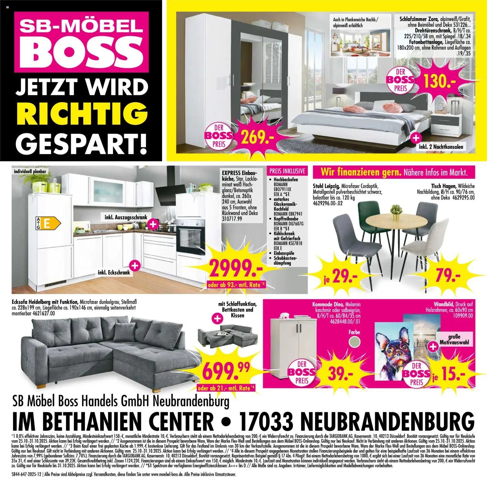 SB Möbel Boss Prospekt - Neubrandenburg	  (2025-10-25 - 2025-10-31)