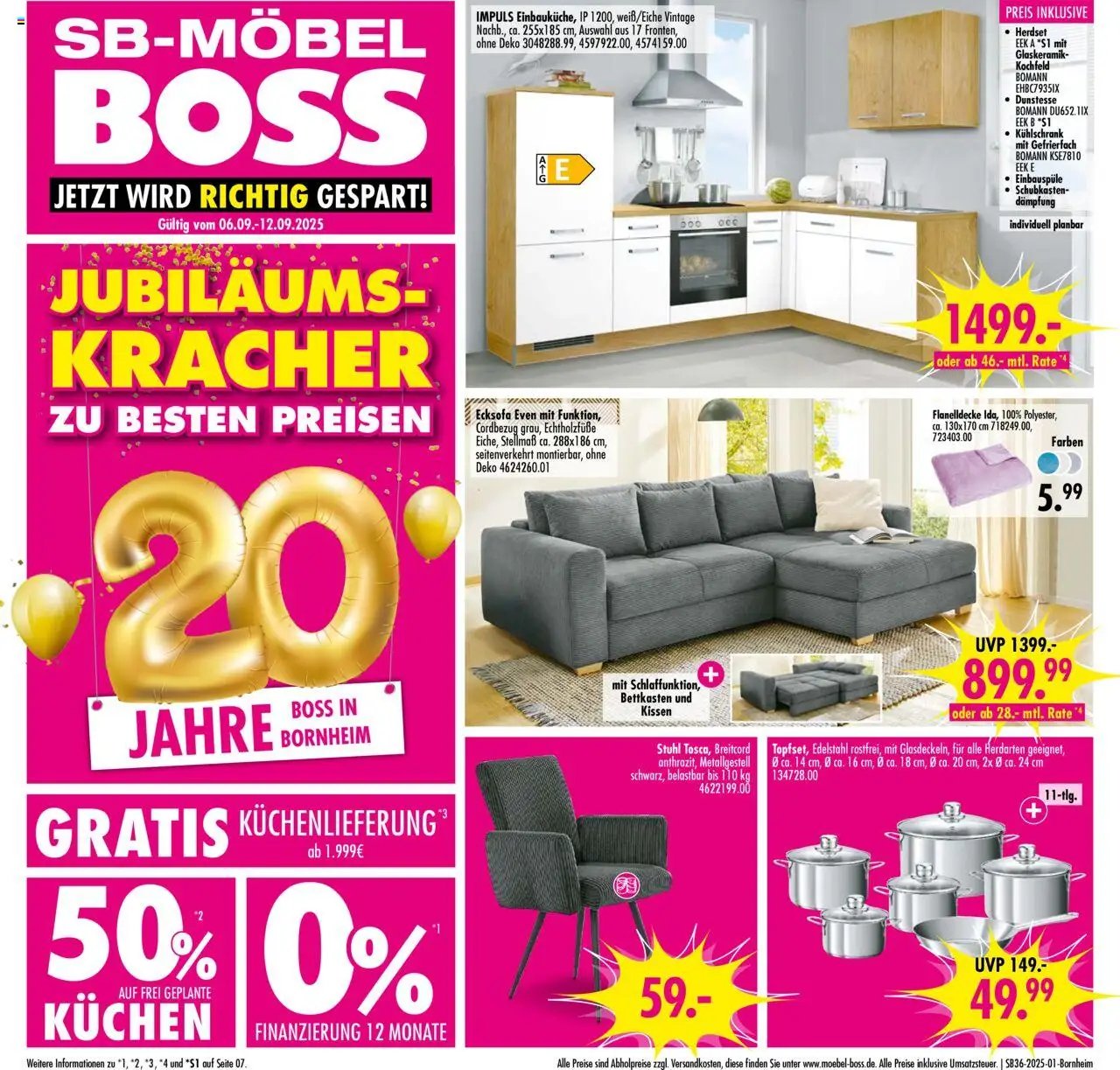 SB Möbel Boss Prospekt Bornheim	 (2025-09-06 - 2025-09-12) | 1