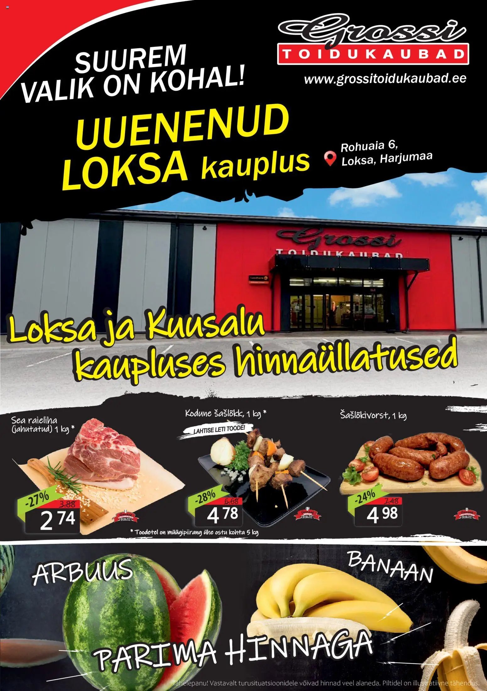 Grossi Toidukaubad Eripakkumised Loksa ja Kuusalu
