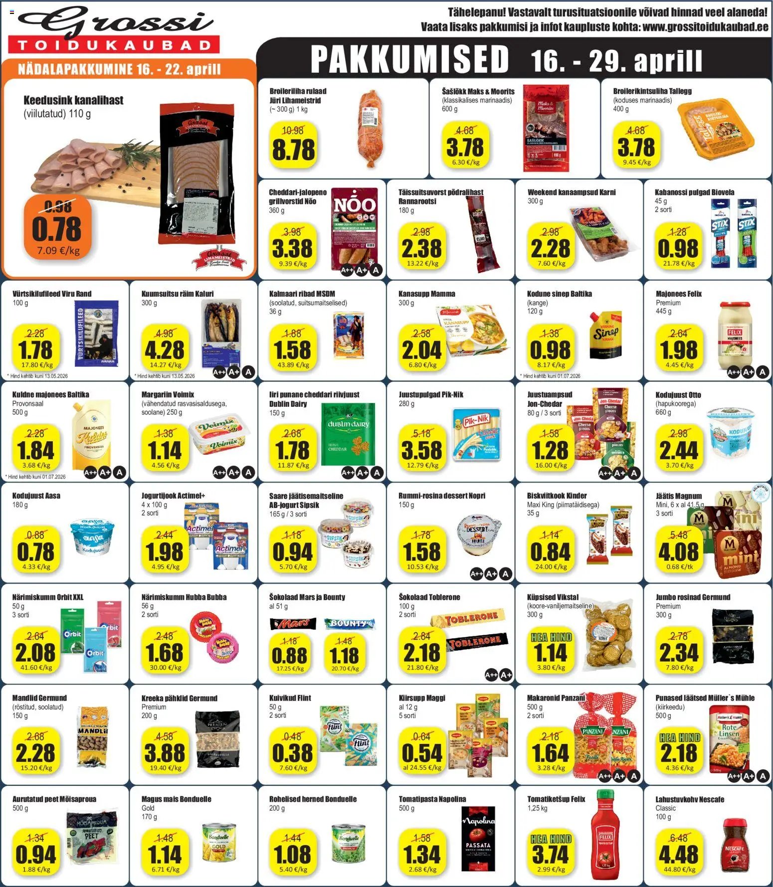 Grossi Toidukaubad Pakkumised