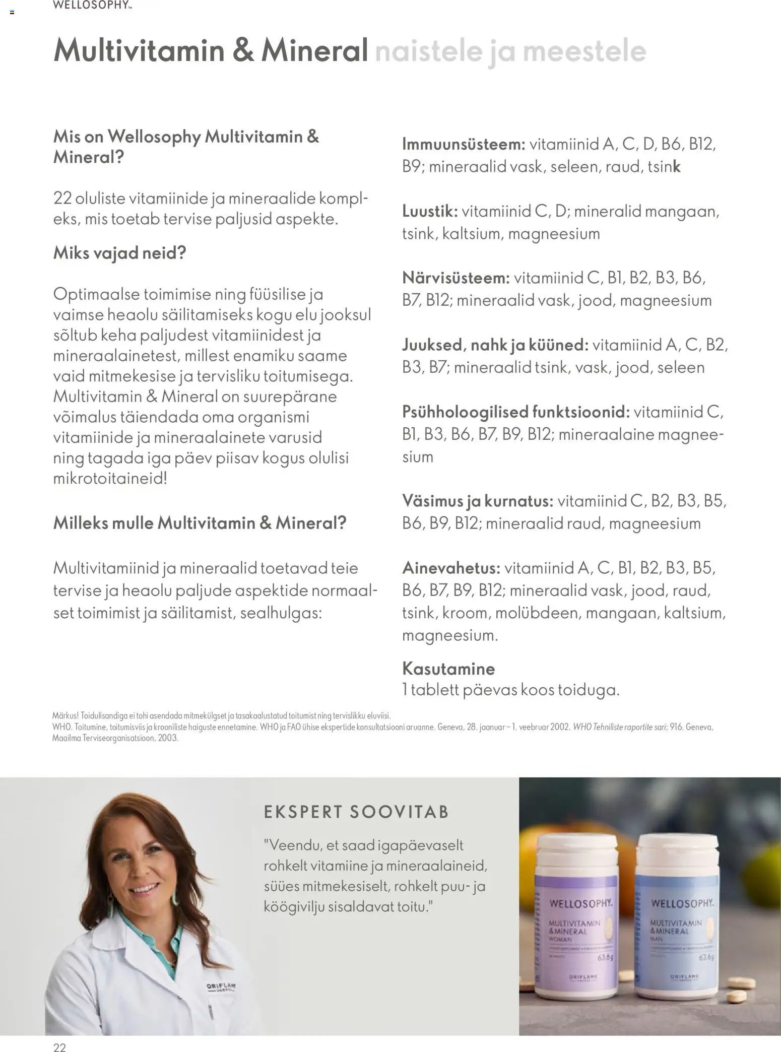 Oriflame Wellosophy tootejuht