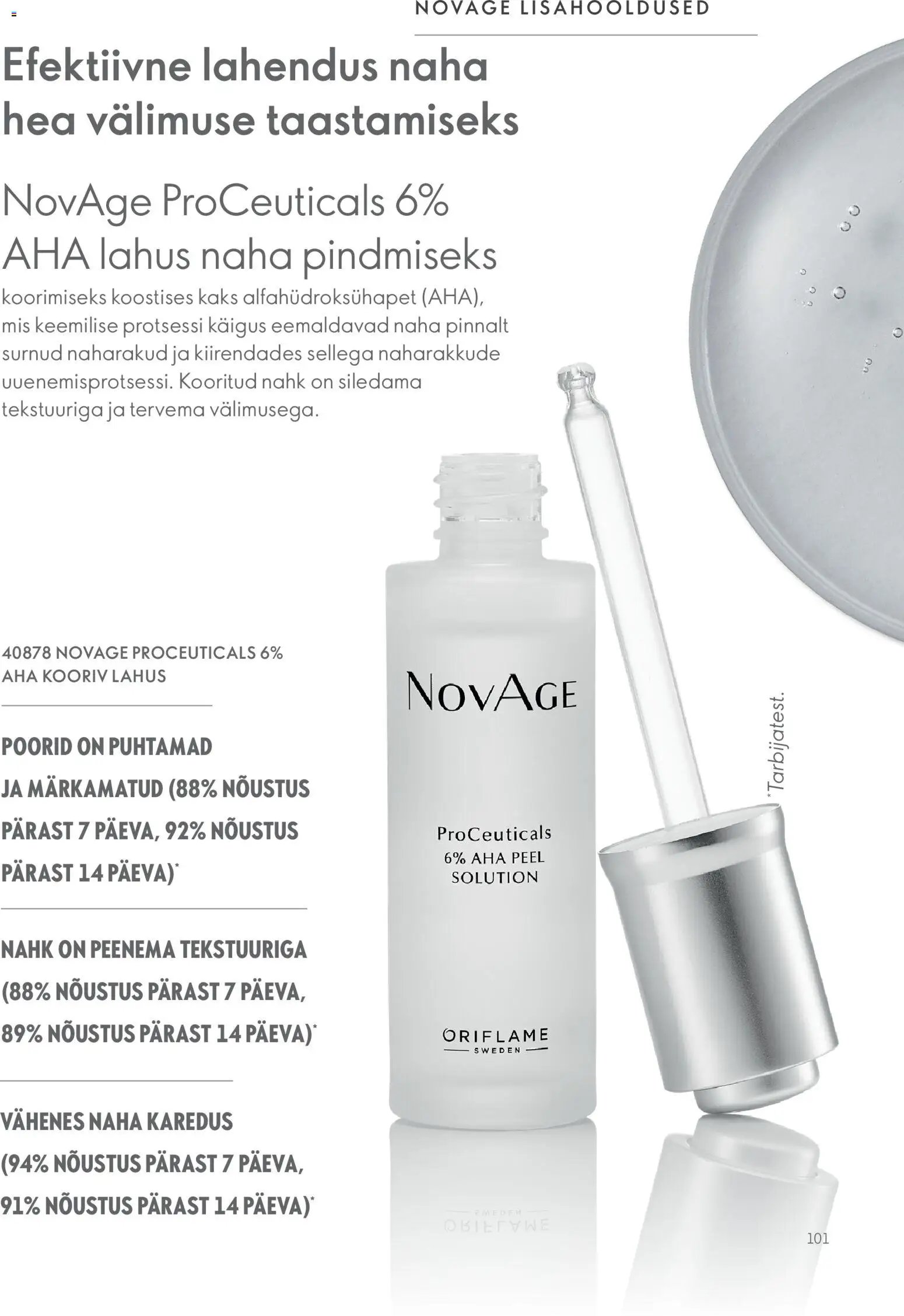 Oriflame Novage+ tootejuht
