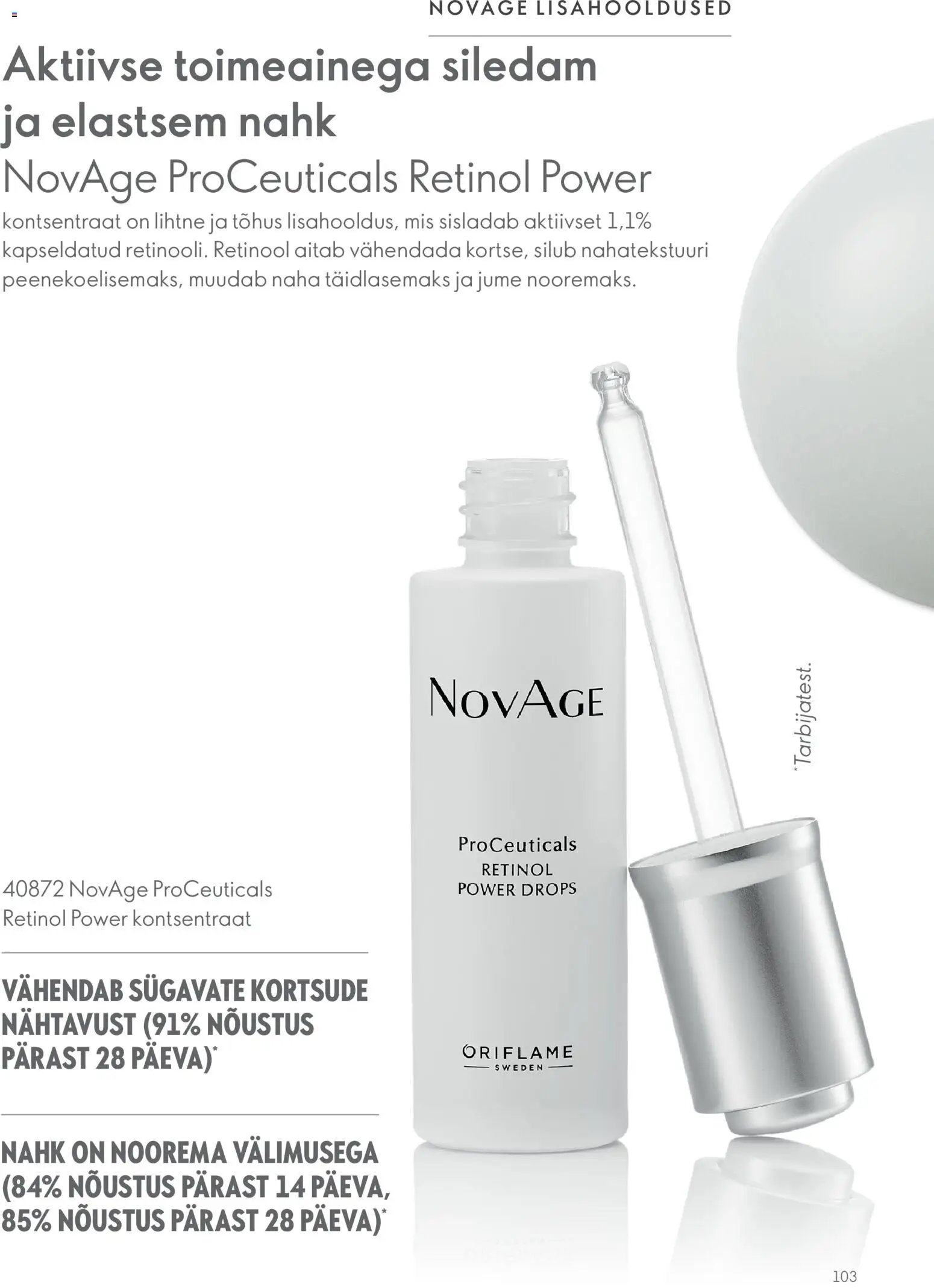Oriflame Novage+ tootejuht