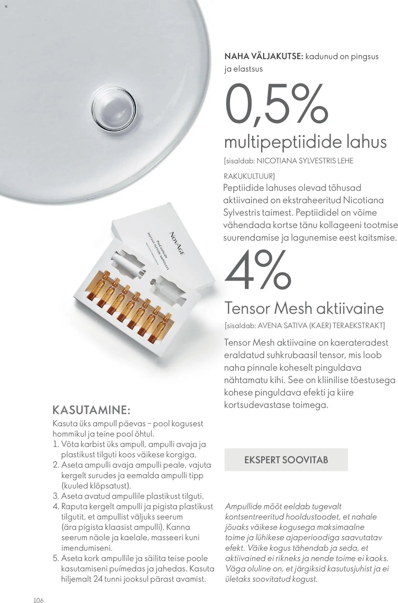 Oriflame Novage+ tootejuht
