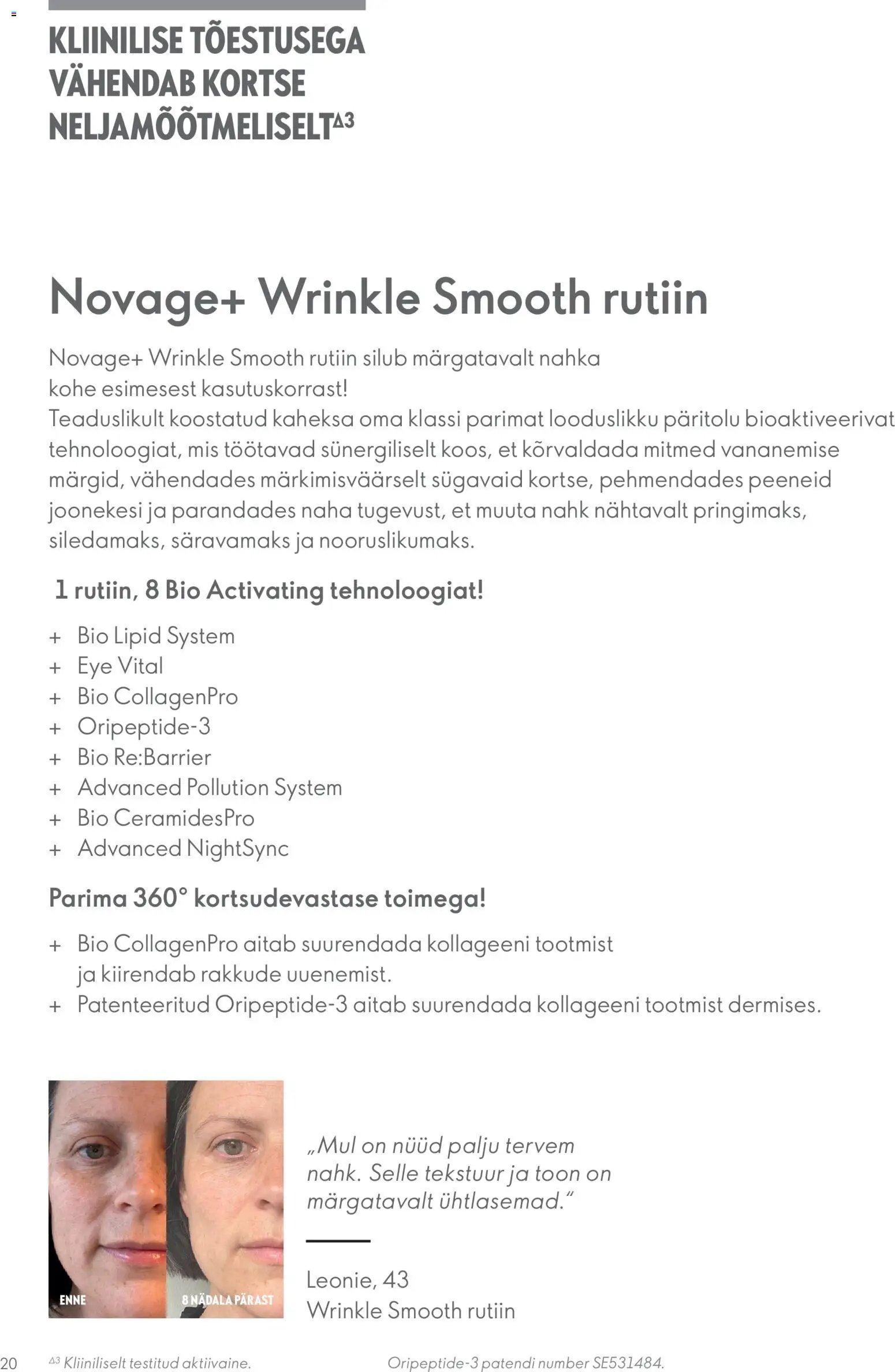 Oriflame Novage+ tootejuht