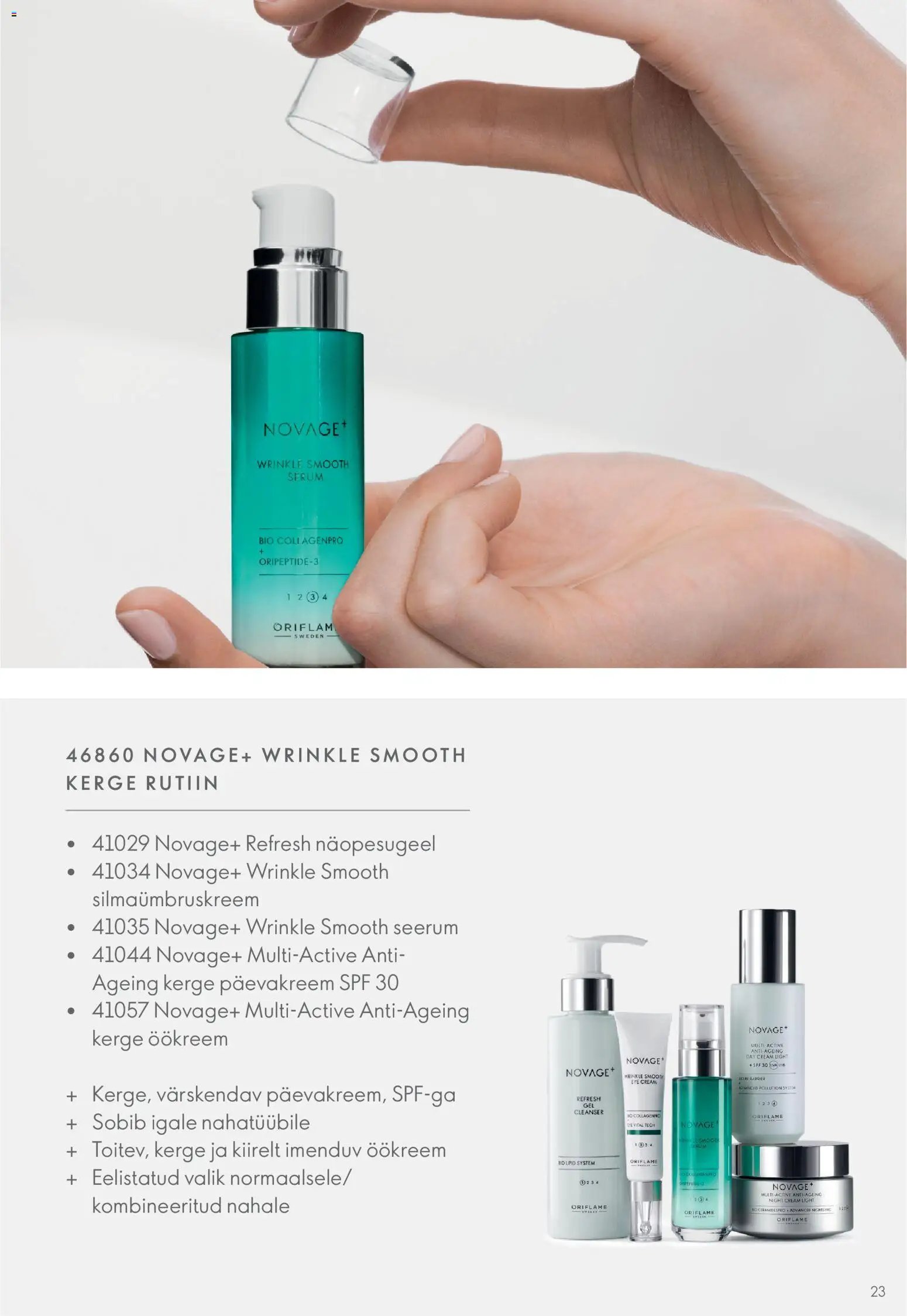 Oriflame Novage+ tootejuht