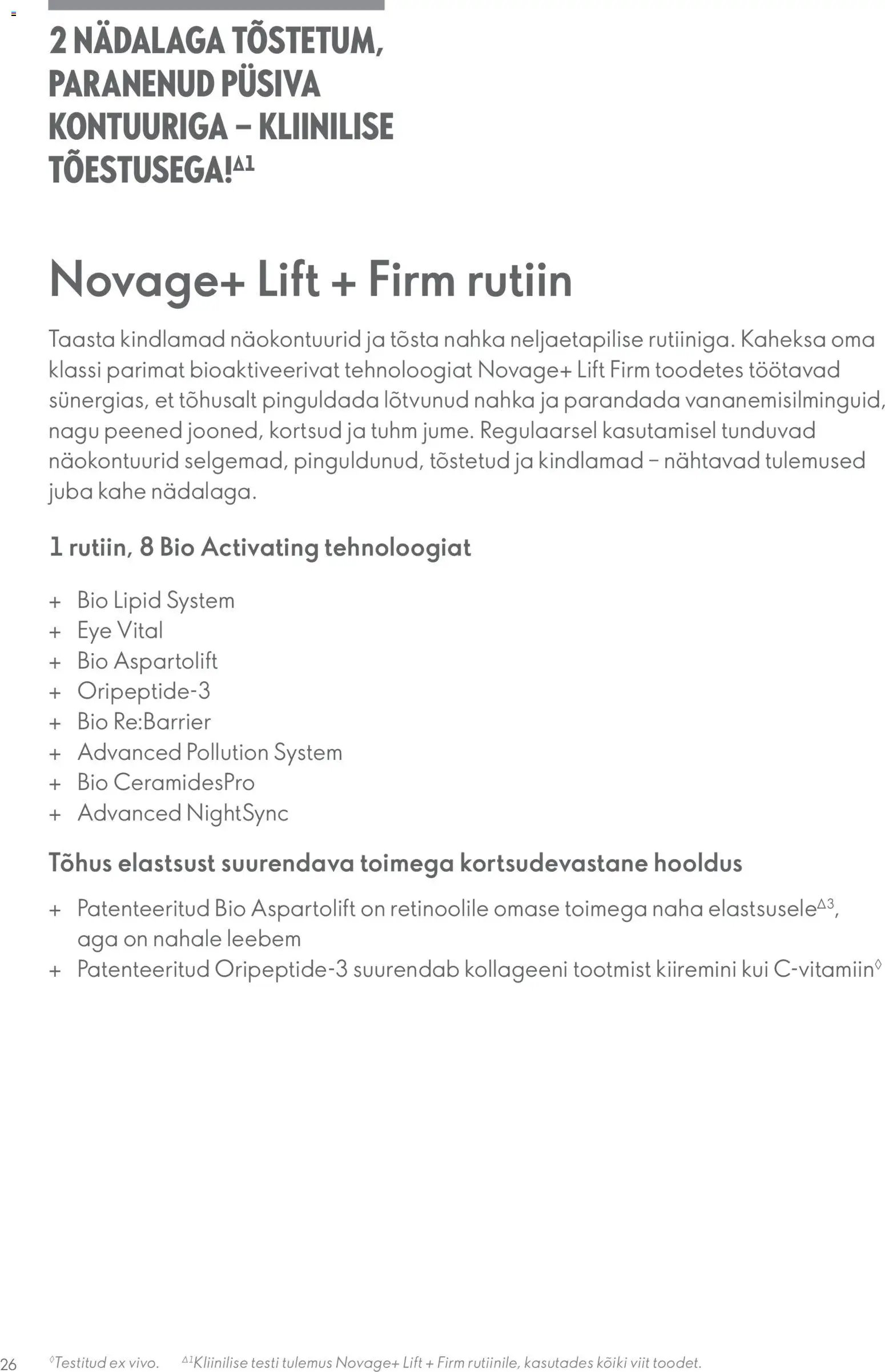 Oriflame Novage+ tootejuht