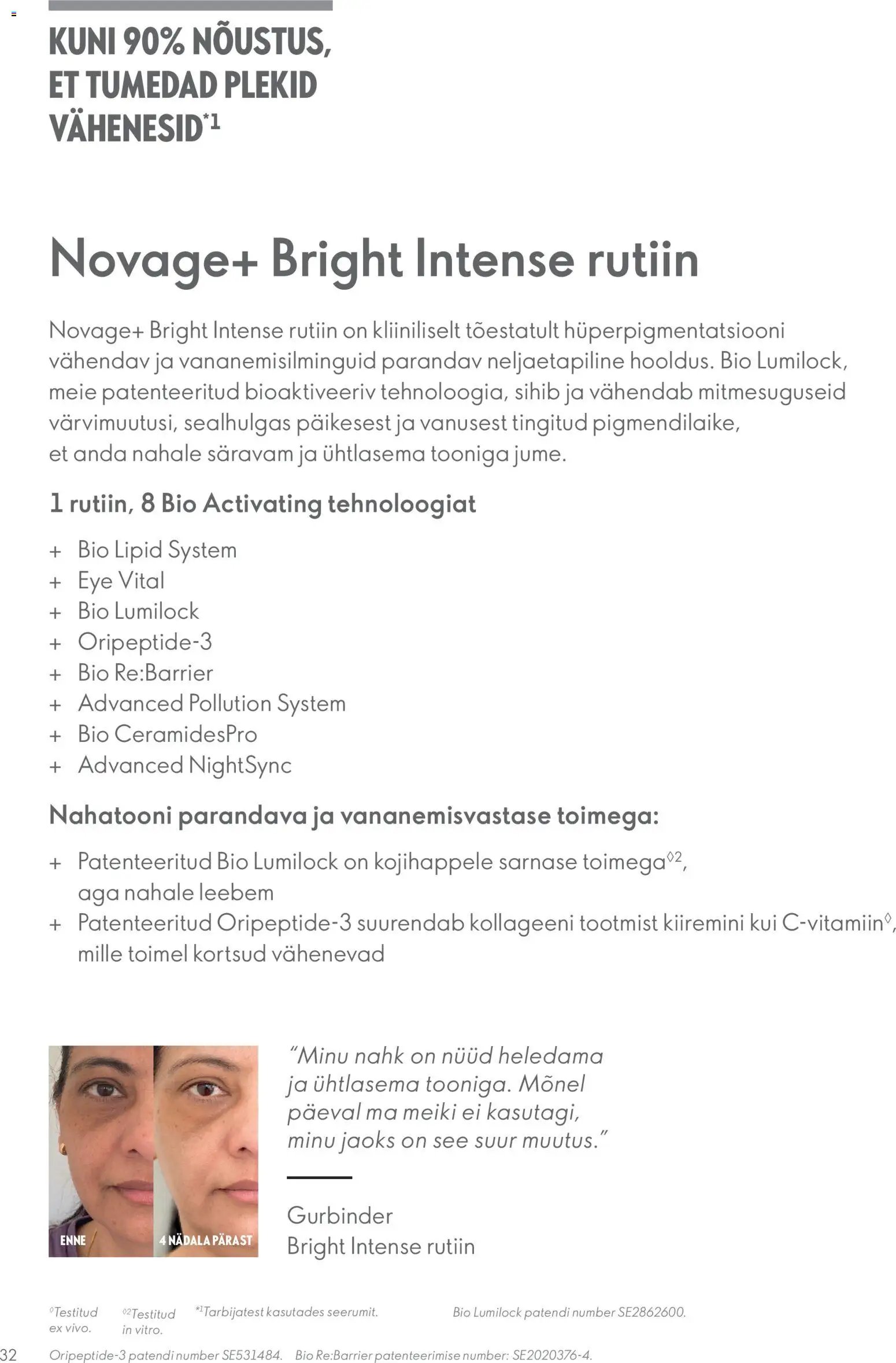 Oriflame Novage+ tootejuht