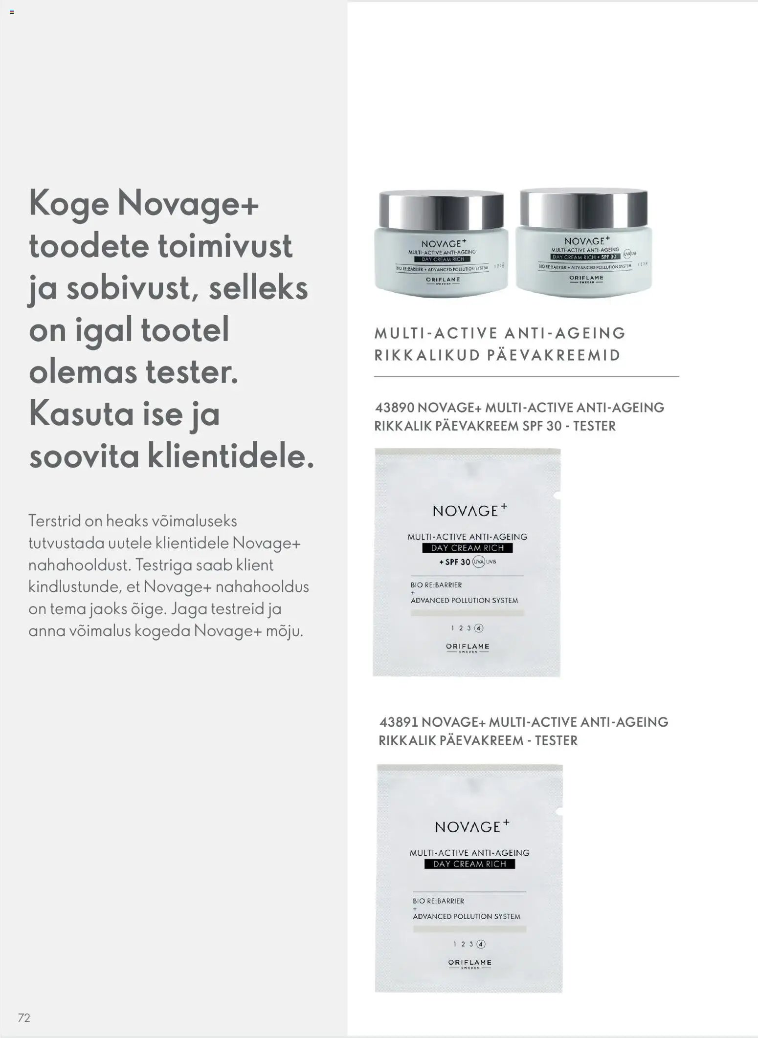 Oriflame Novage+ tootejuht