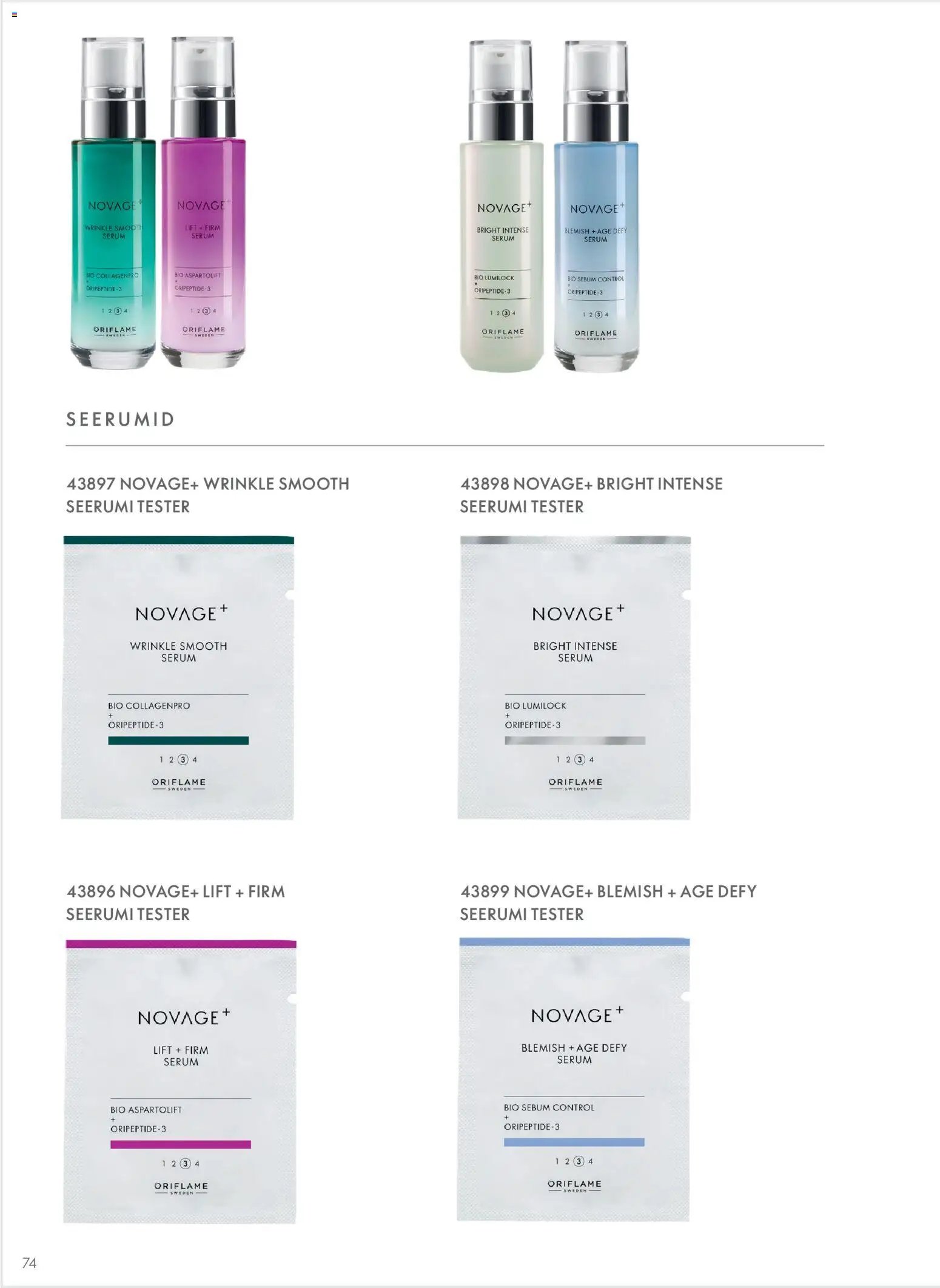 Oriflame Novage+ tootejuht