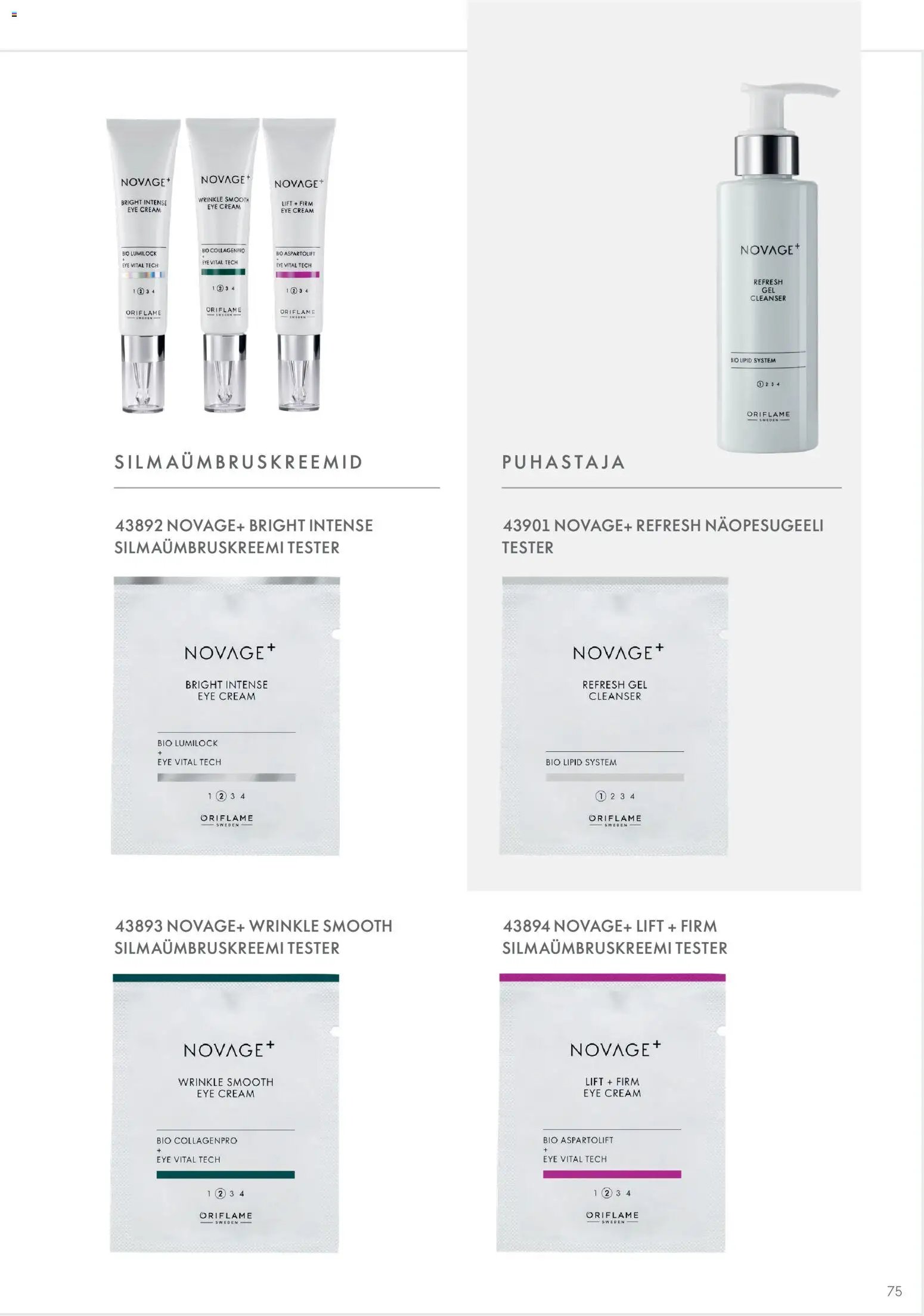 Oriflame Novage+ tootejuht