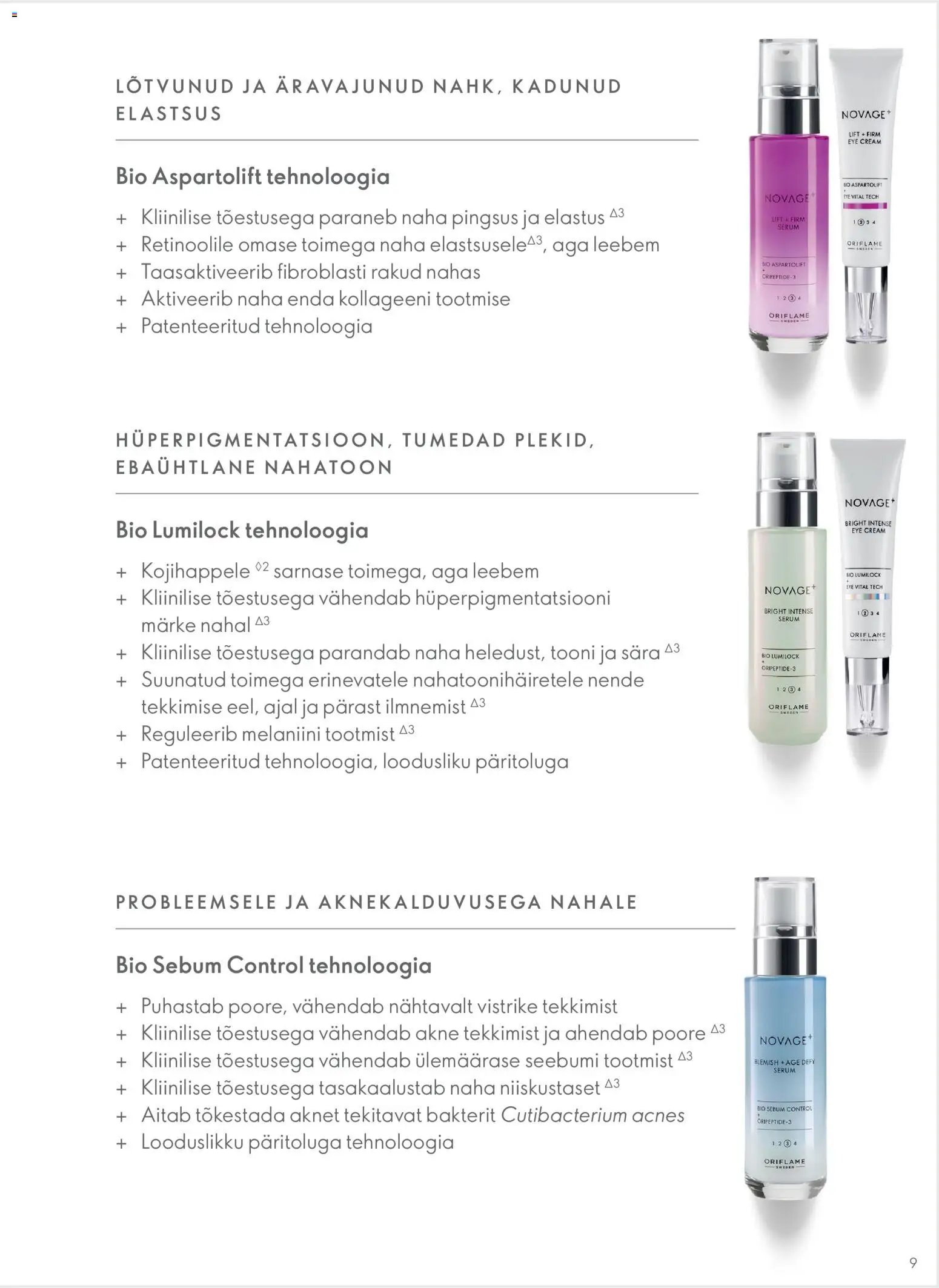 Oriflame Novage+ tootejuht