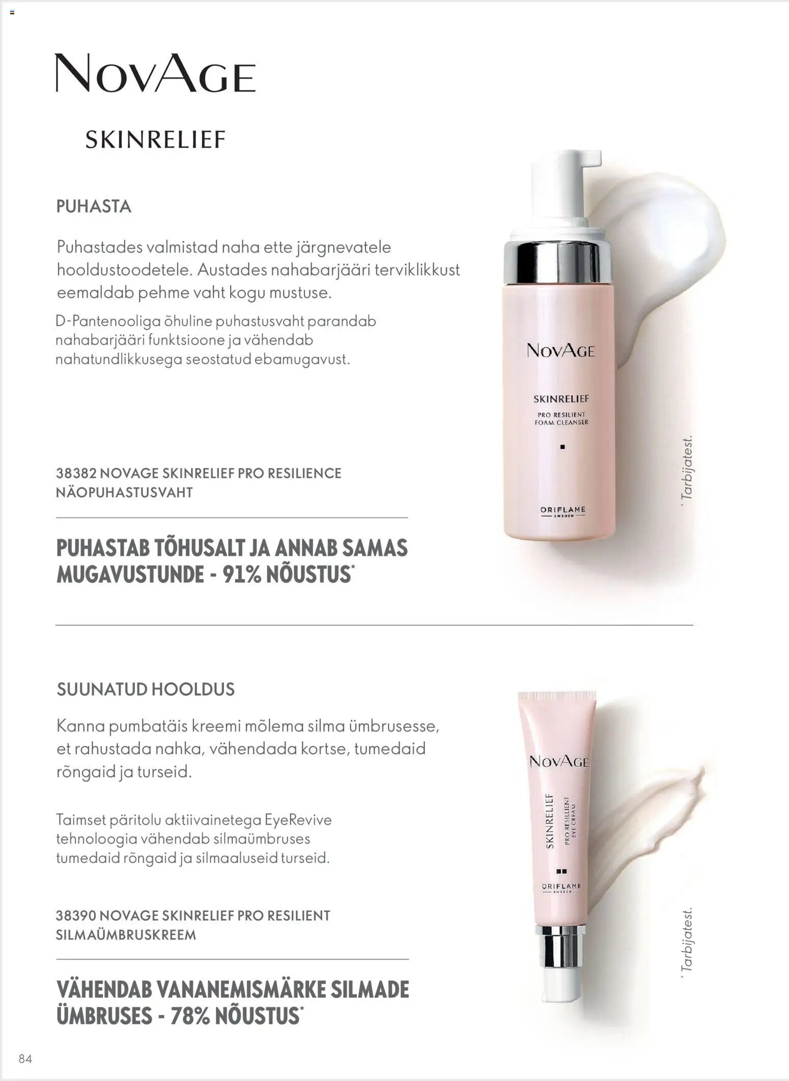 Oriflame Novage+ tootejuht