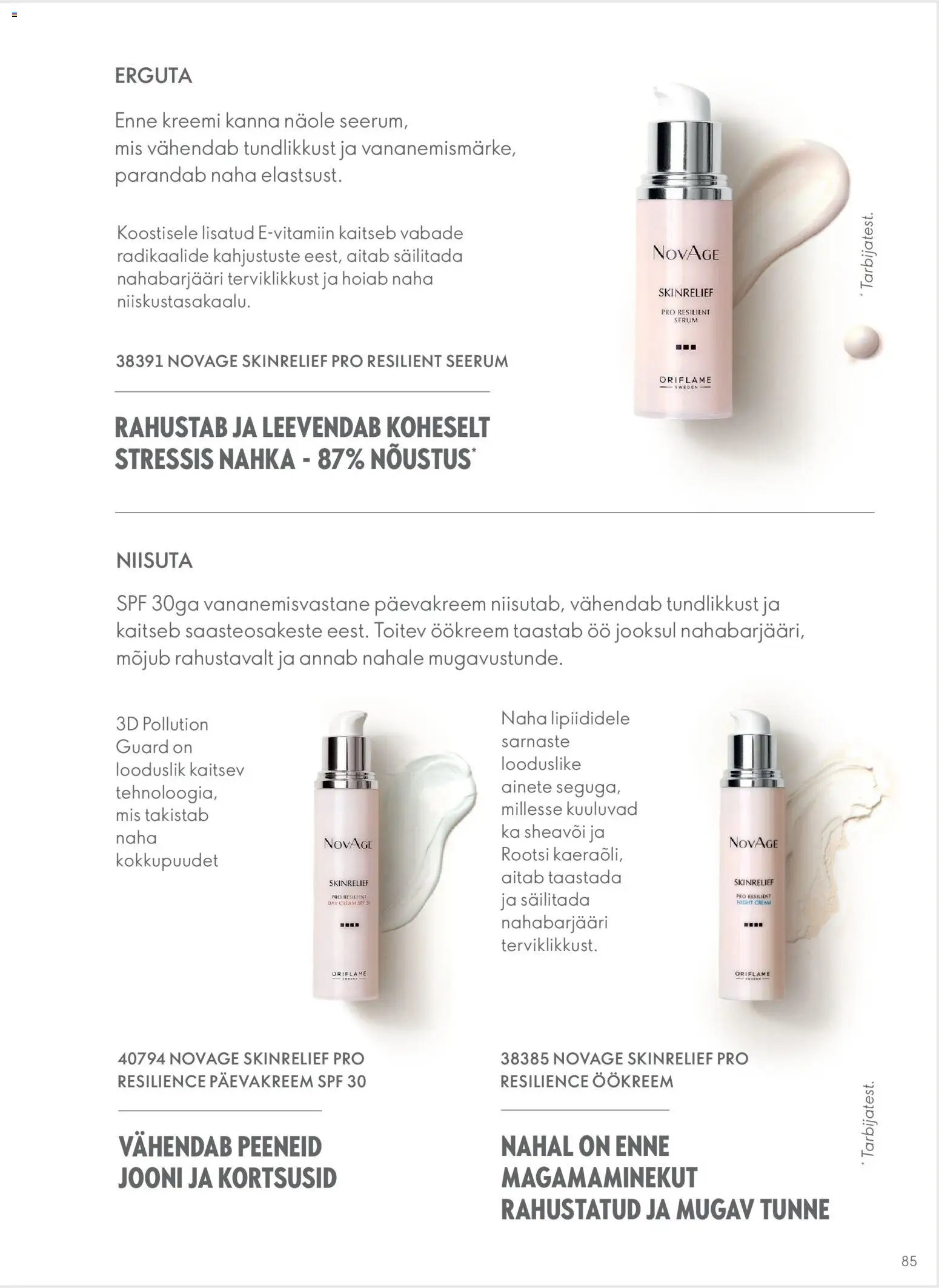 Oriflame Novage+ tootejuht