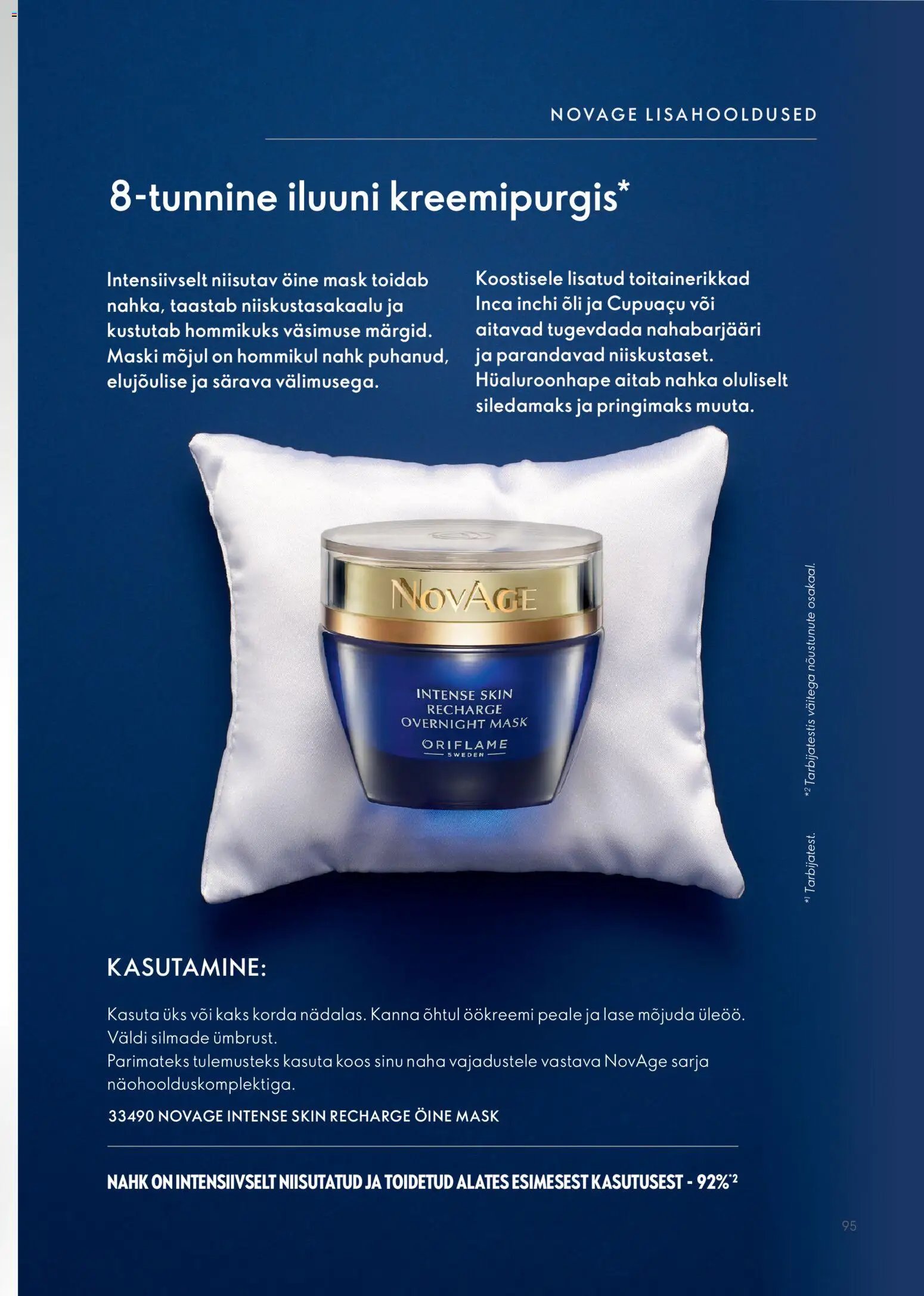 Oriflame Novage+ tootejuht