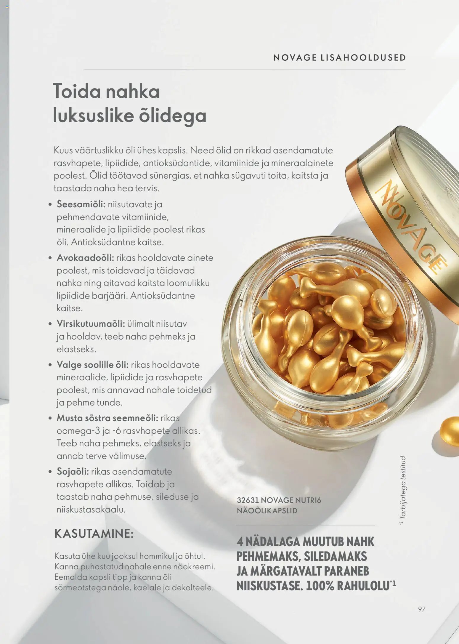 Oriflame Novage+ tootejuht