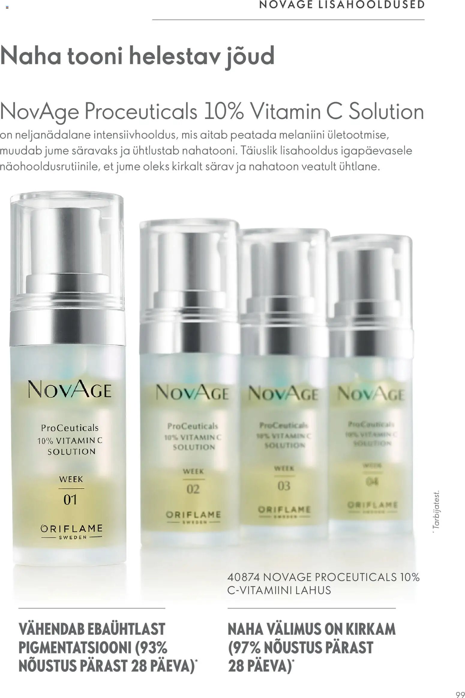 Oriflame Novage+ tootejuht