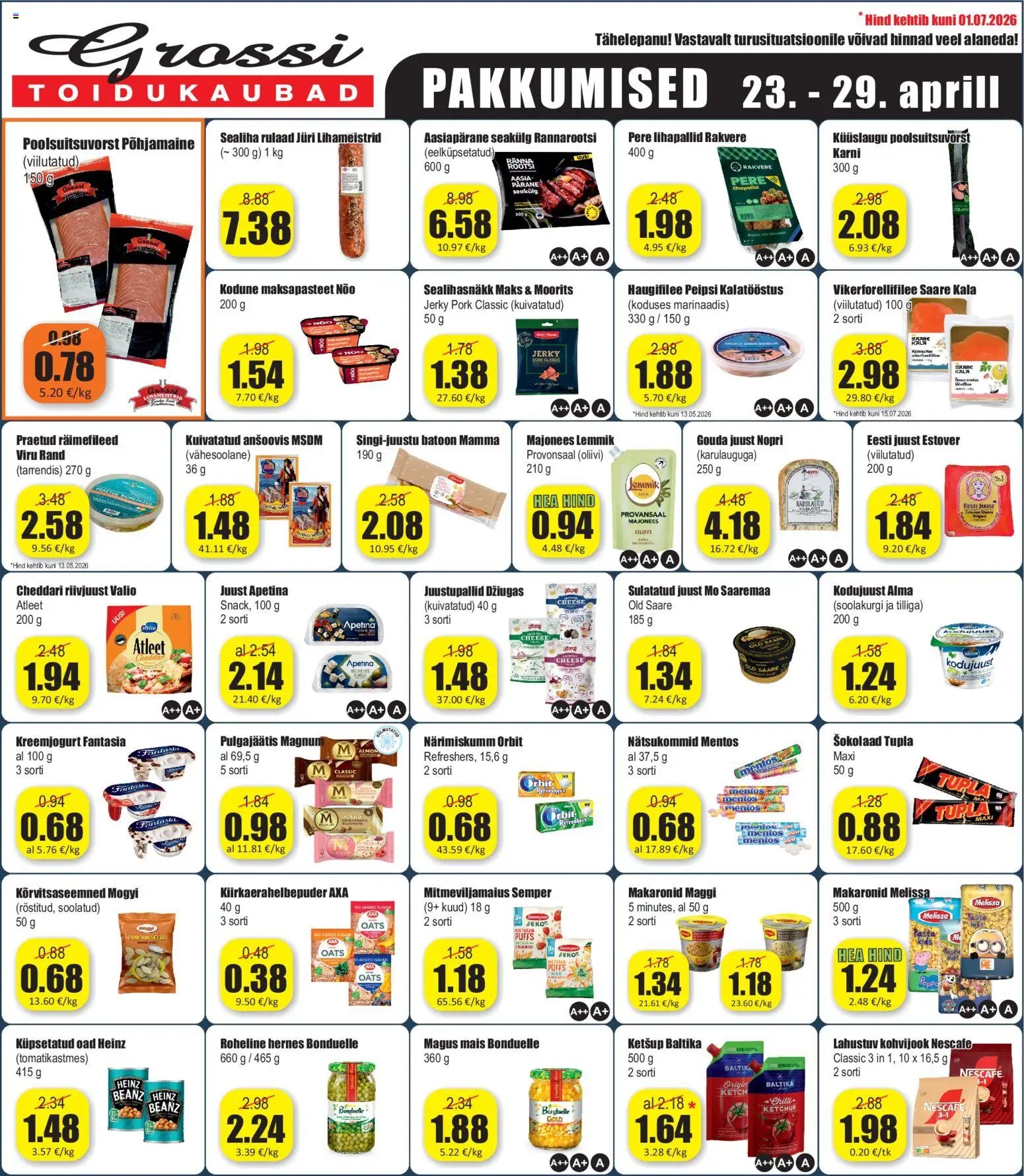 Grossi Toidukaubad Pakkumised