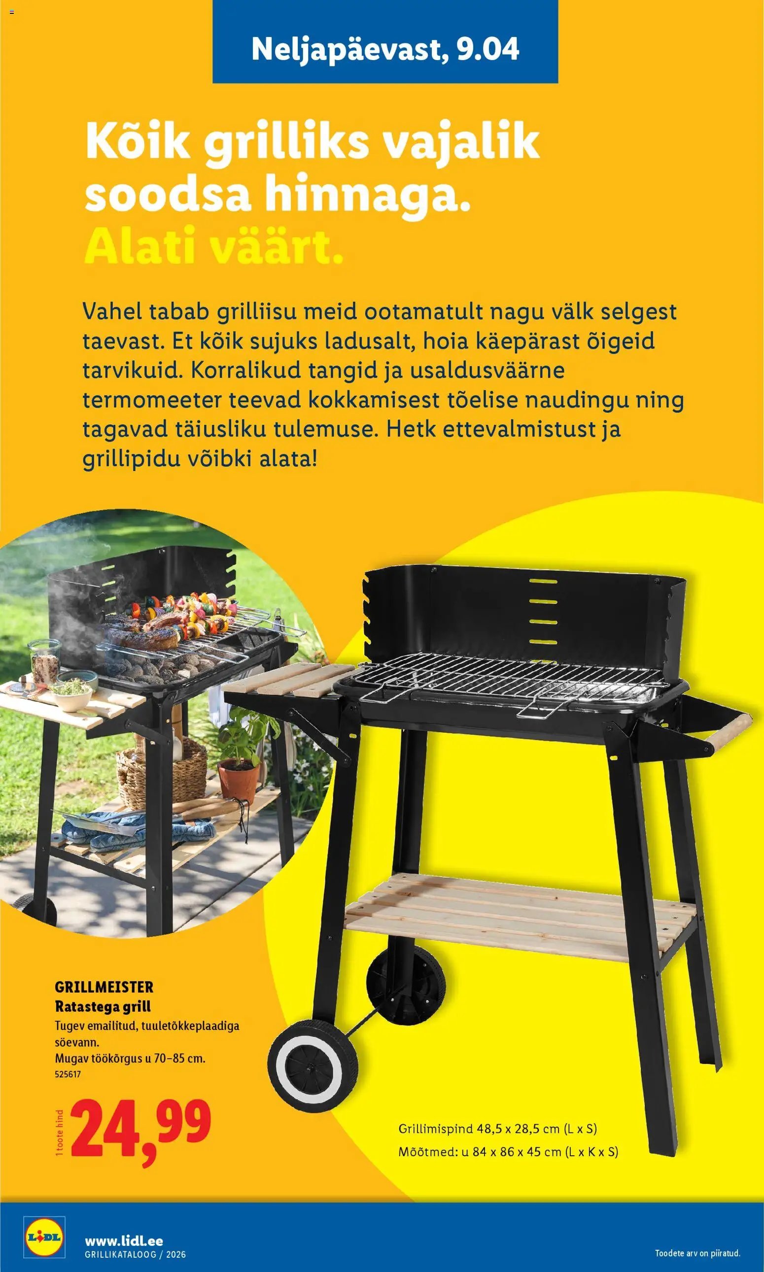 Lidl Grilli kataloog Esmaspaevast