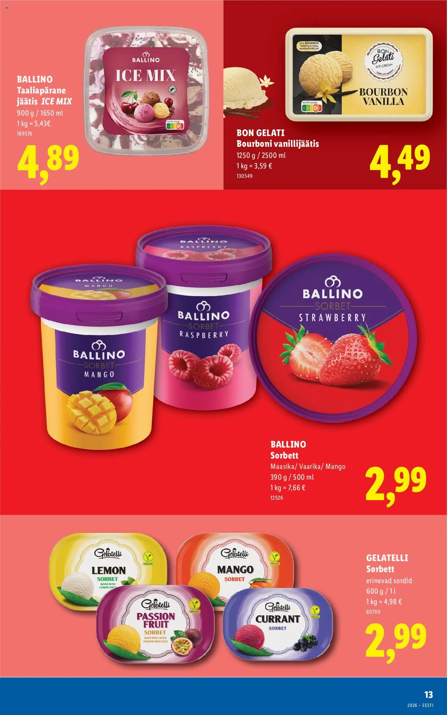 Lidl Jäätise kataloog